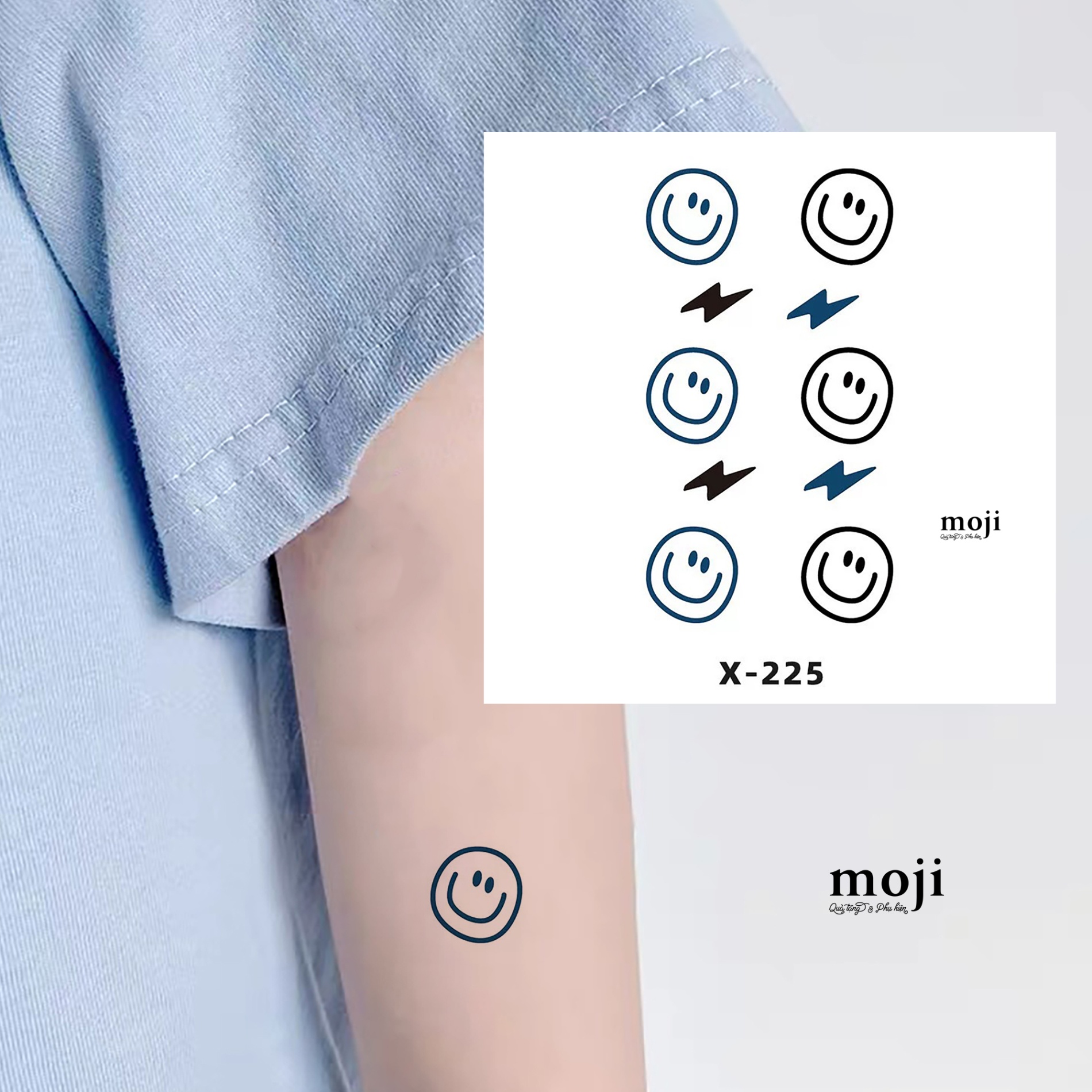 Tattoo Smiley thunder sấm sét
