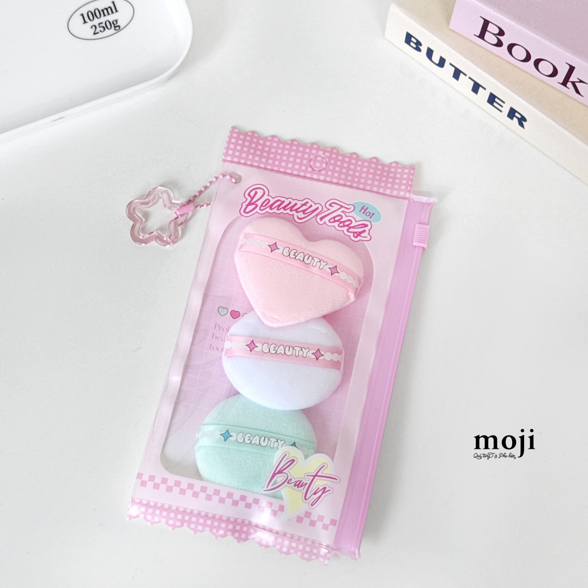 Bông phấn trang điểm Beauty star ngôi sao set3