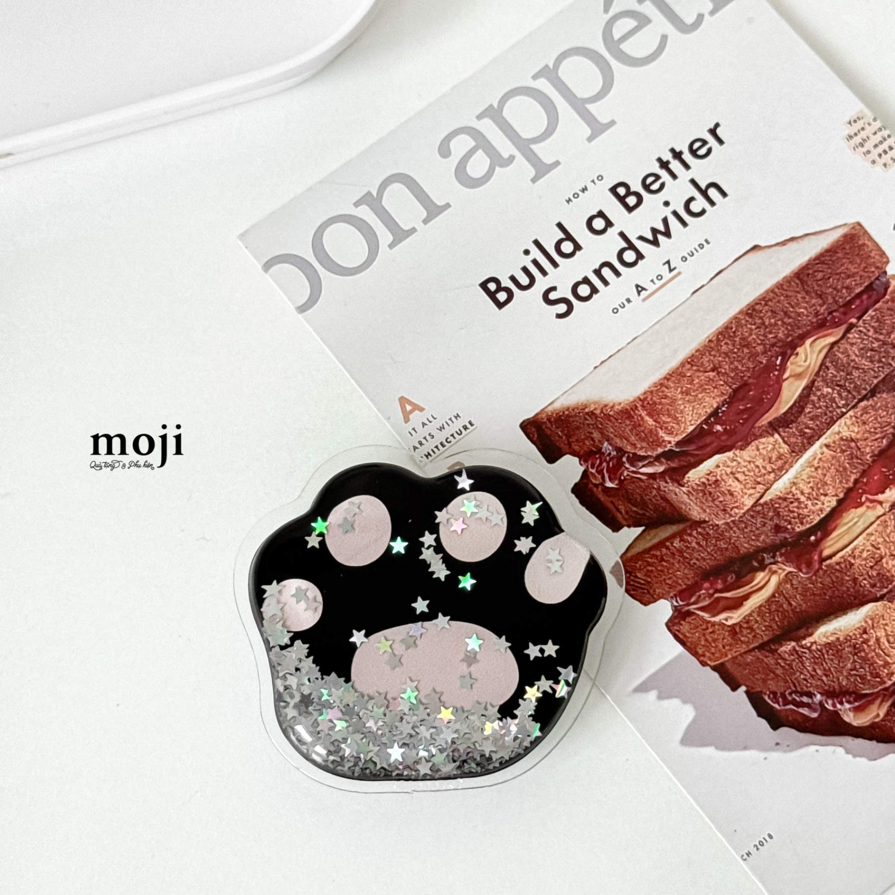 Mojipop cắt hình Cat paw chân mèo lấp lánh