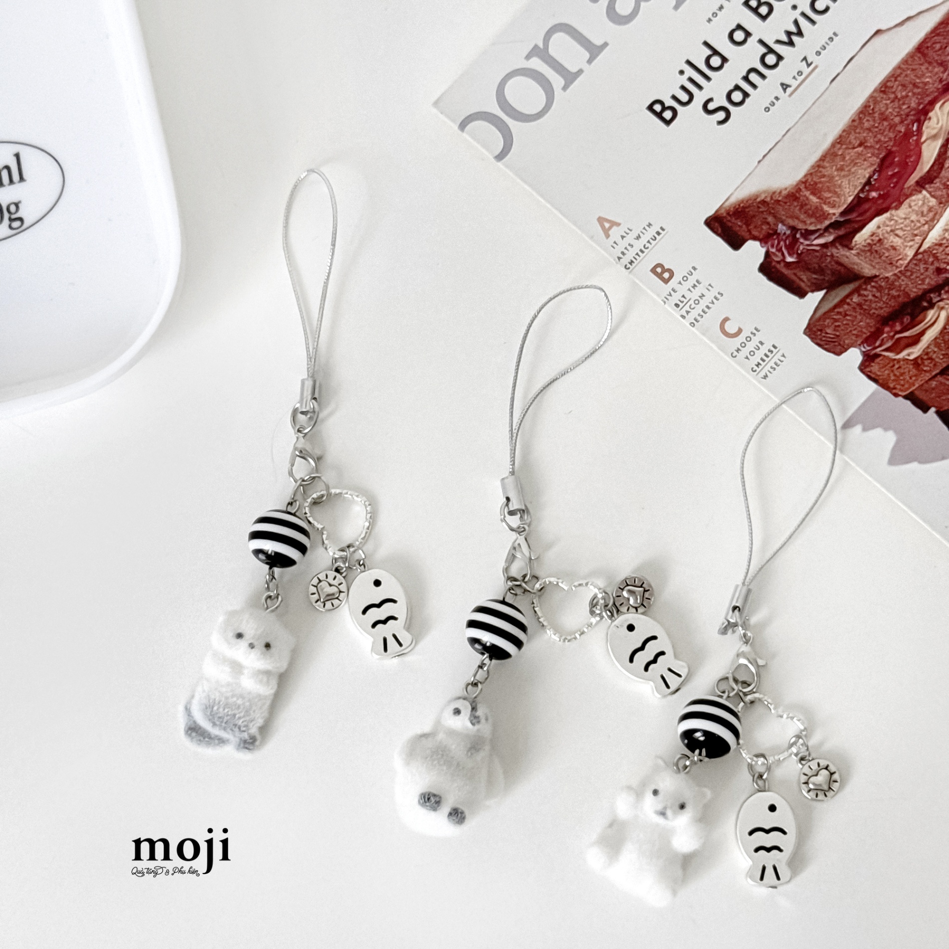 Móc đeo điện thoại Cute animal lông ngắn cá nhỏ