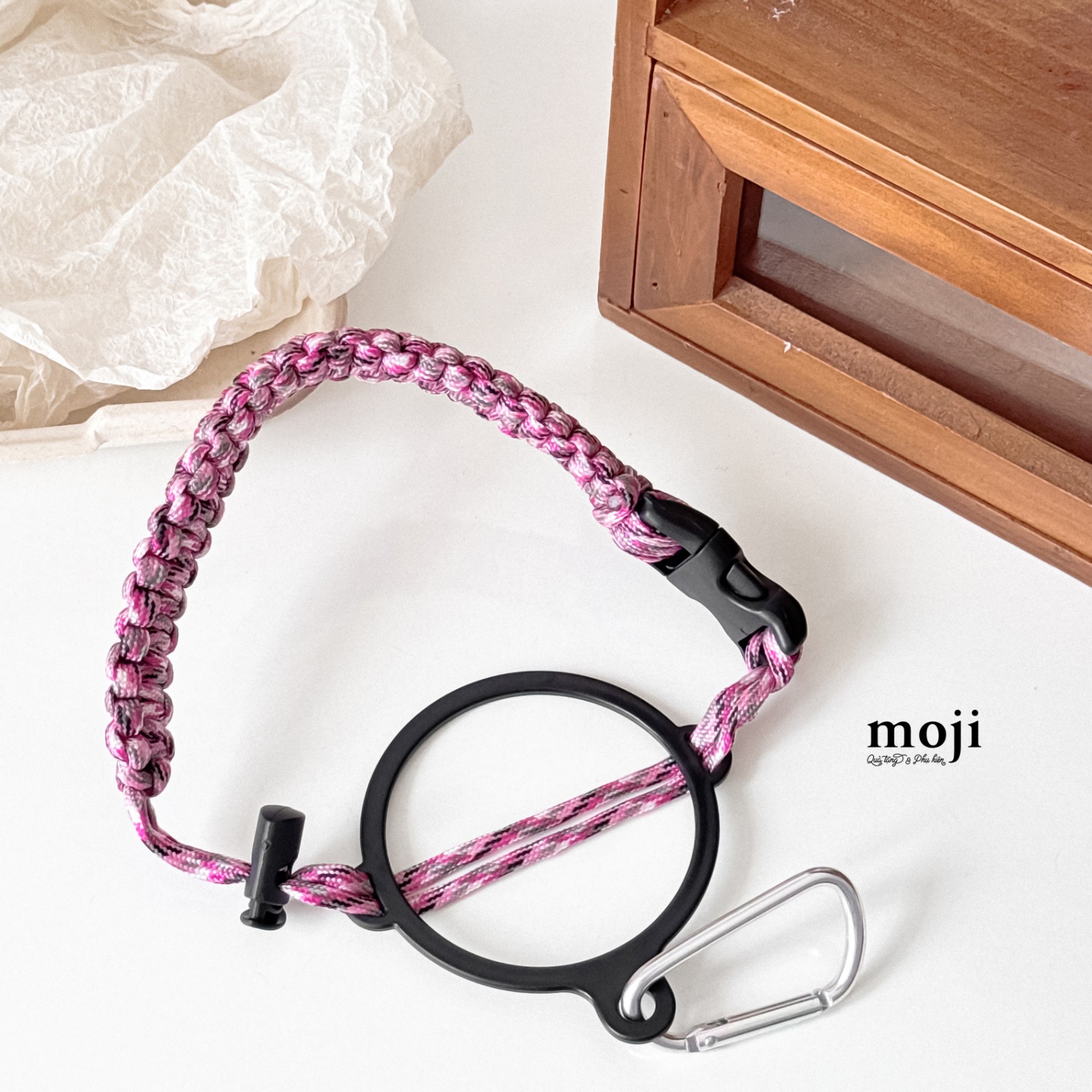 Quai xách ly cốc tết dây Pink camo rằn ri
