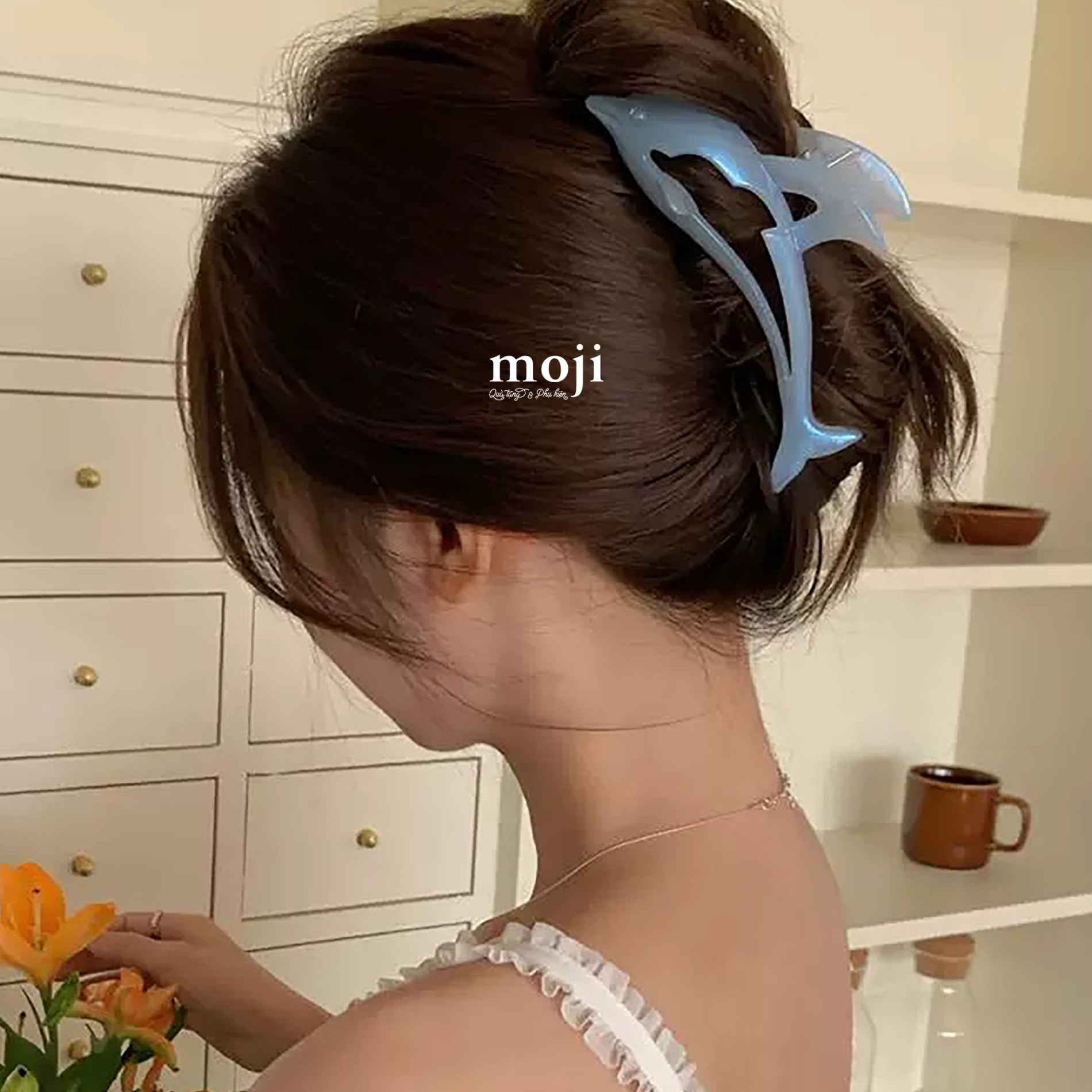Kẹp tóc càng cua Dolphin cá heo 1 màu