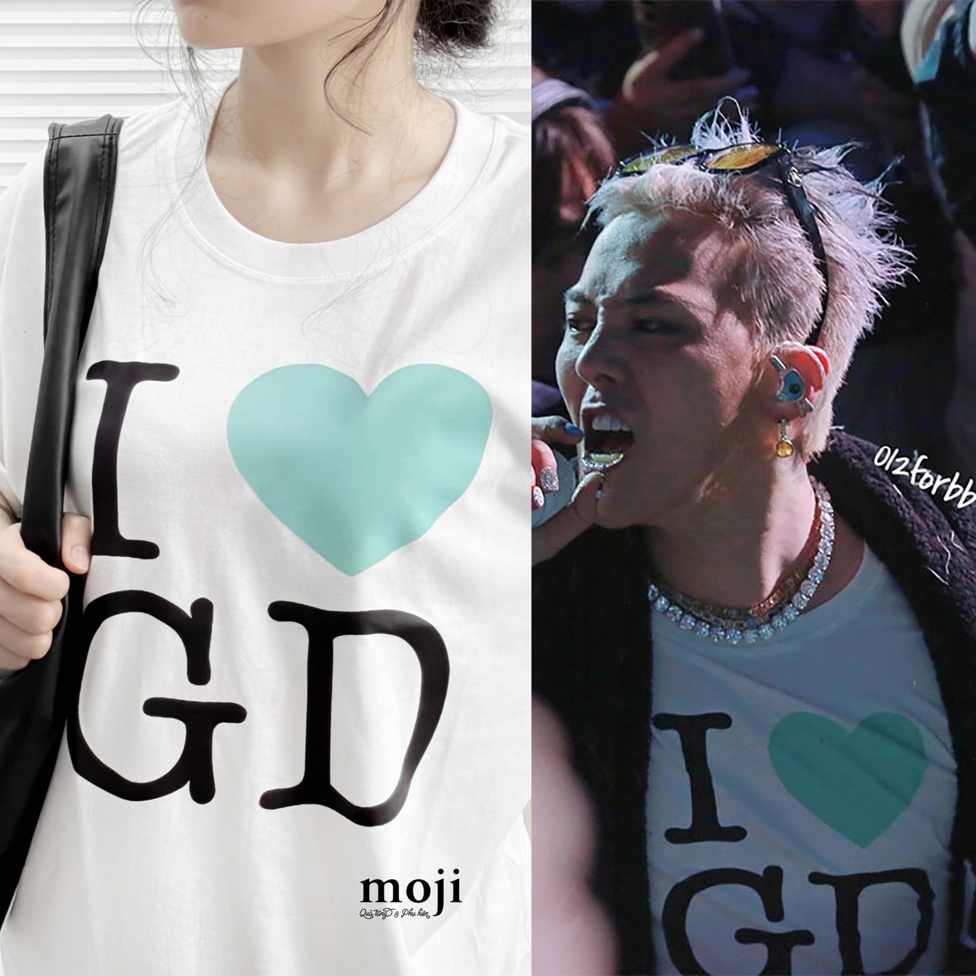 Áo thun áo phông idol unoff G-DRAGON I heart GD
