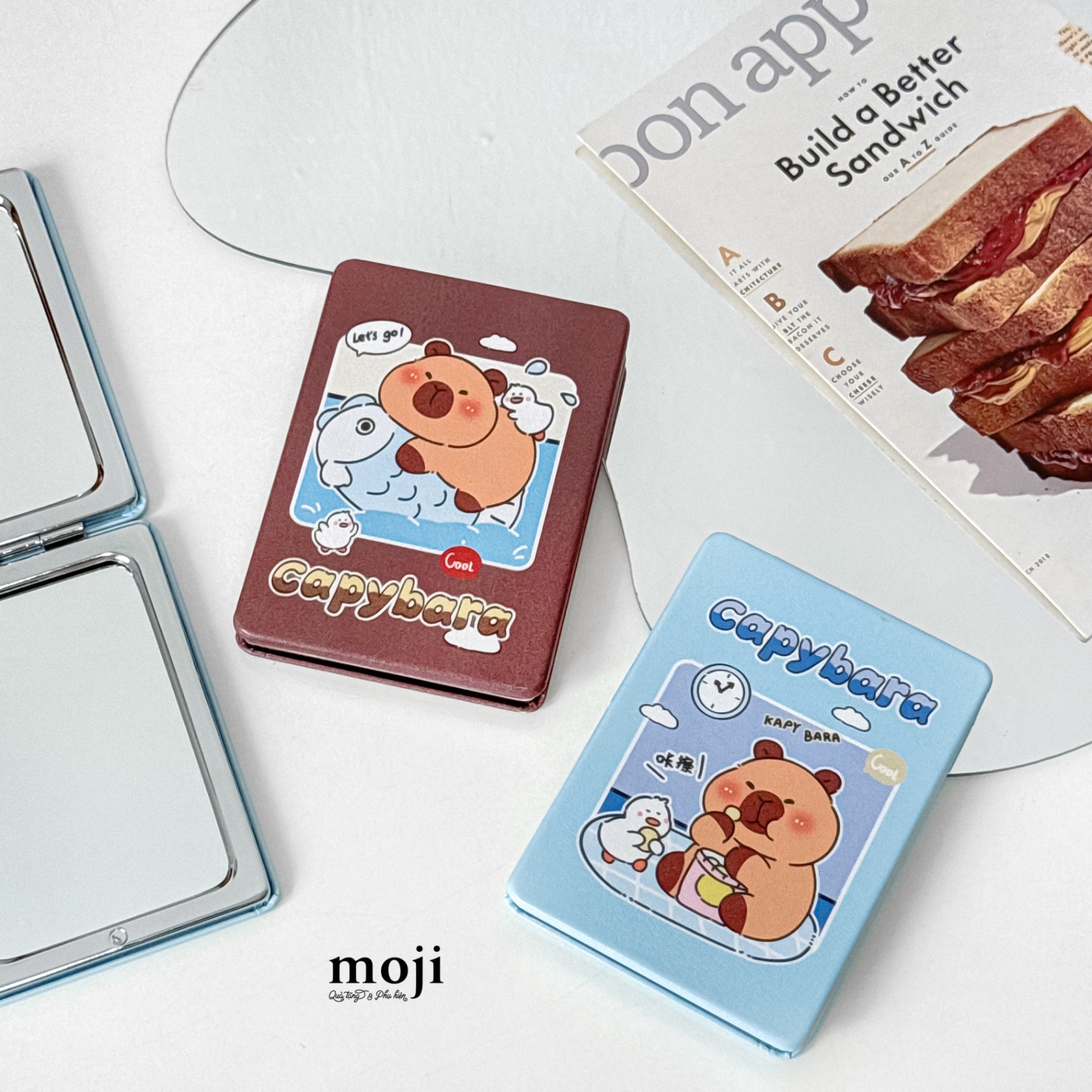 Gương gập chữ nhật Capybara good mood 6x8
