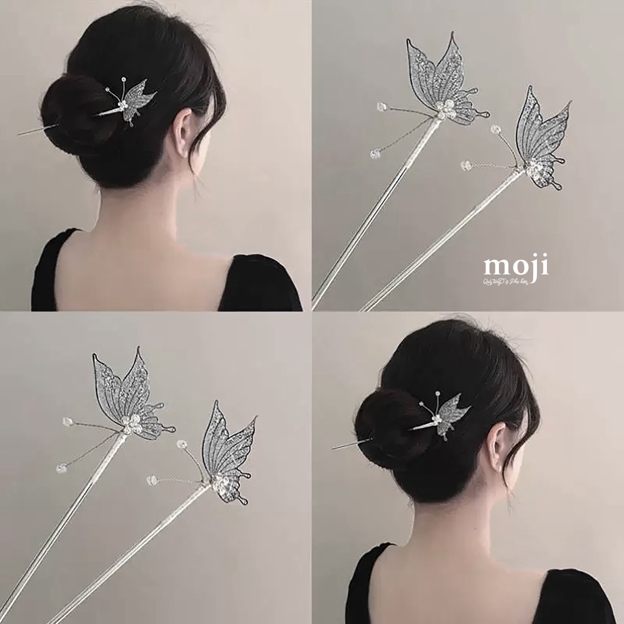 Trâm cài tóc Butterfly đính đá lấp lánh