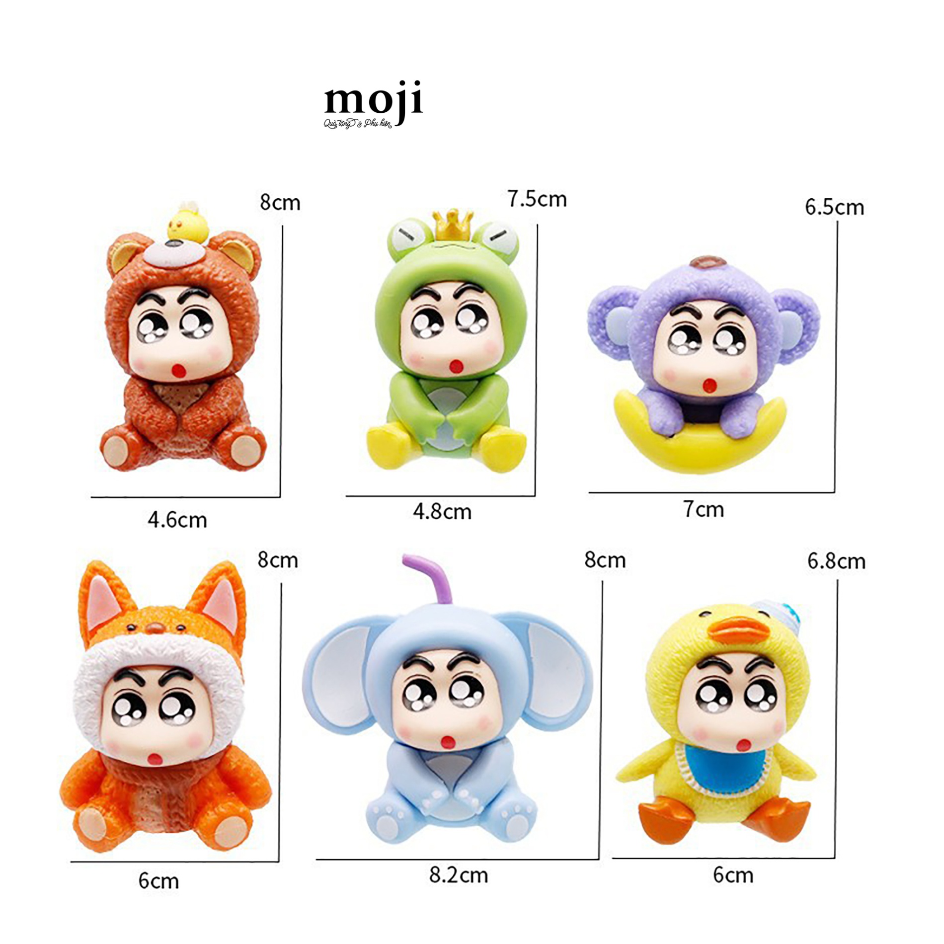 Blindbox tượng unoff Shinchan cosplay animal mắt long lanh ngồi