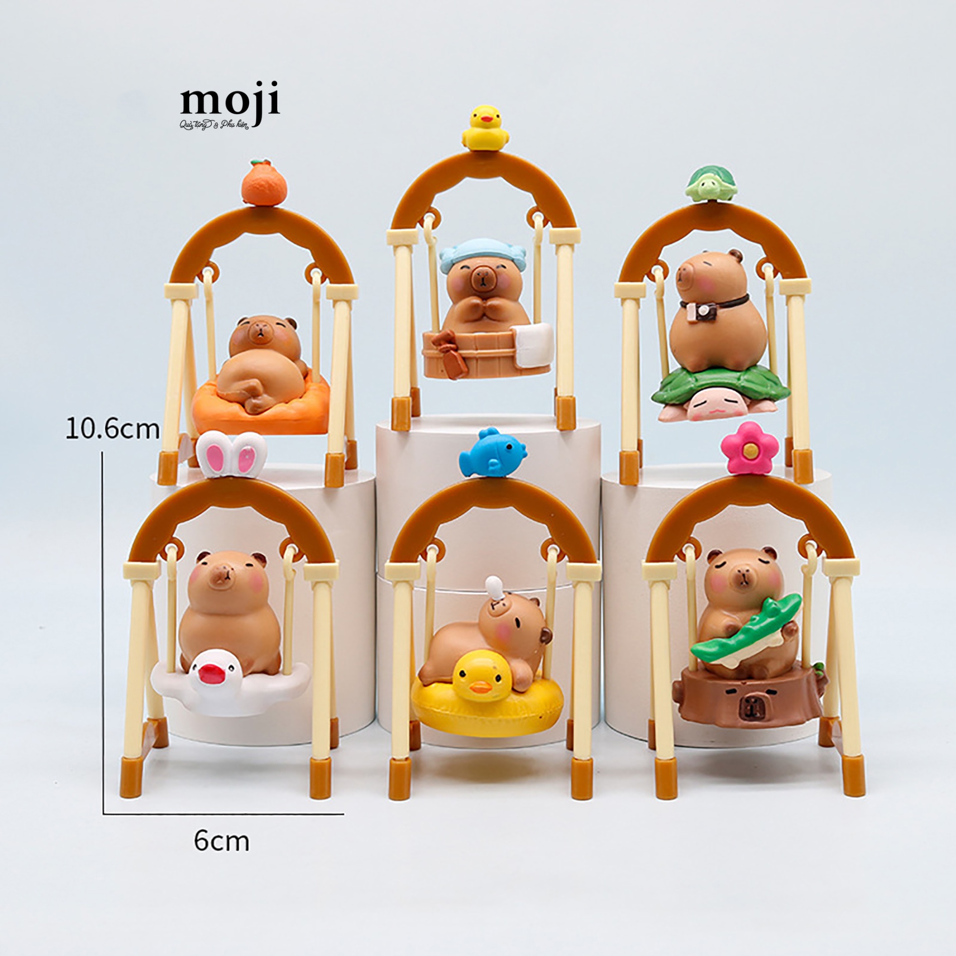 Blindbox tượng Capybara xích đu nhiều chi tiết nhỏ