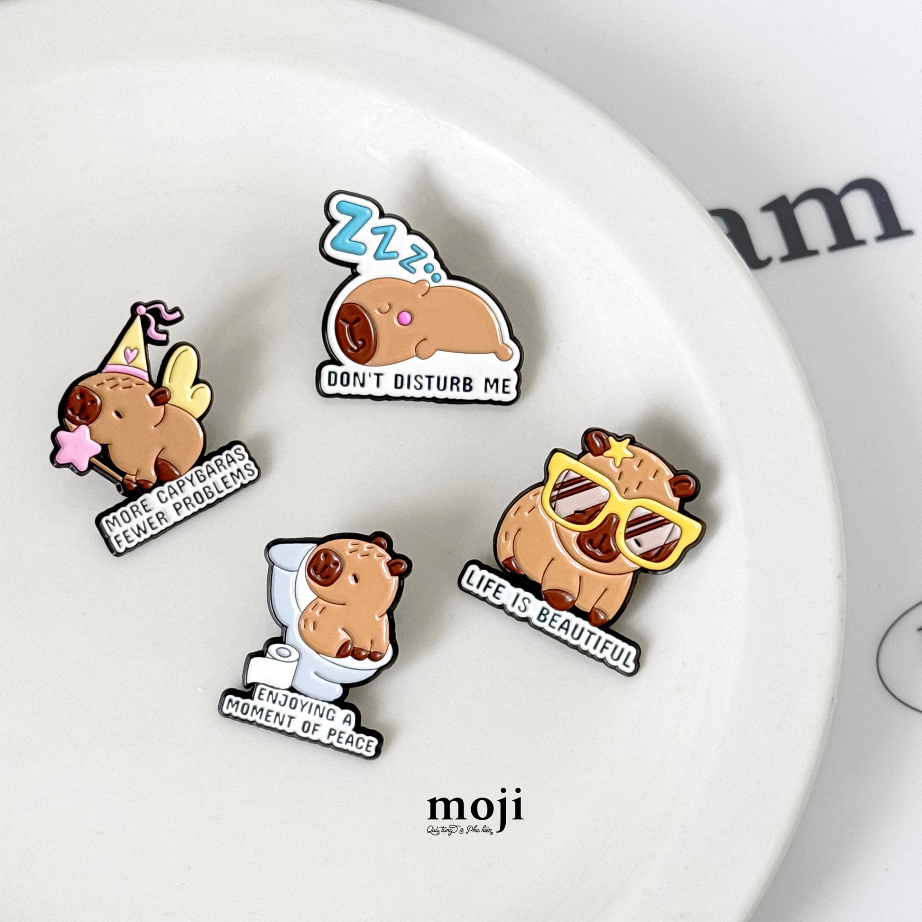 Huy hiệu pin Capybara funny quote