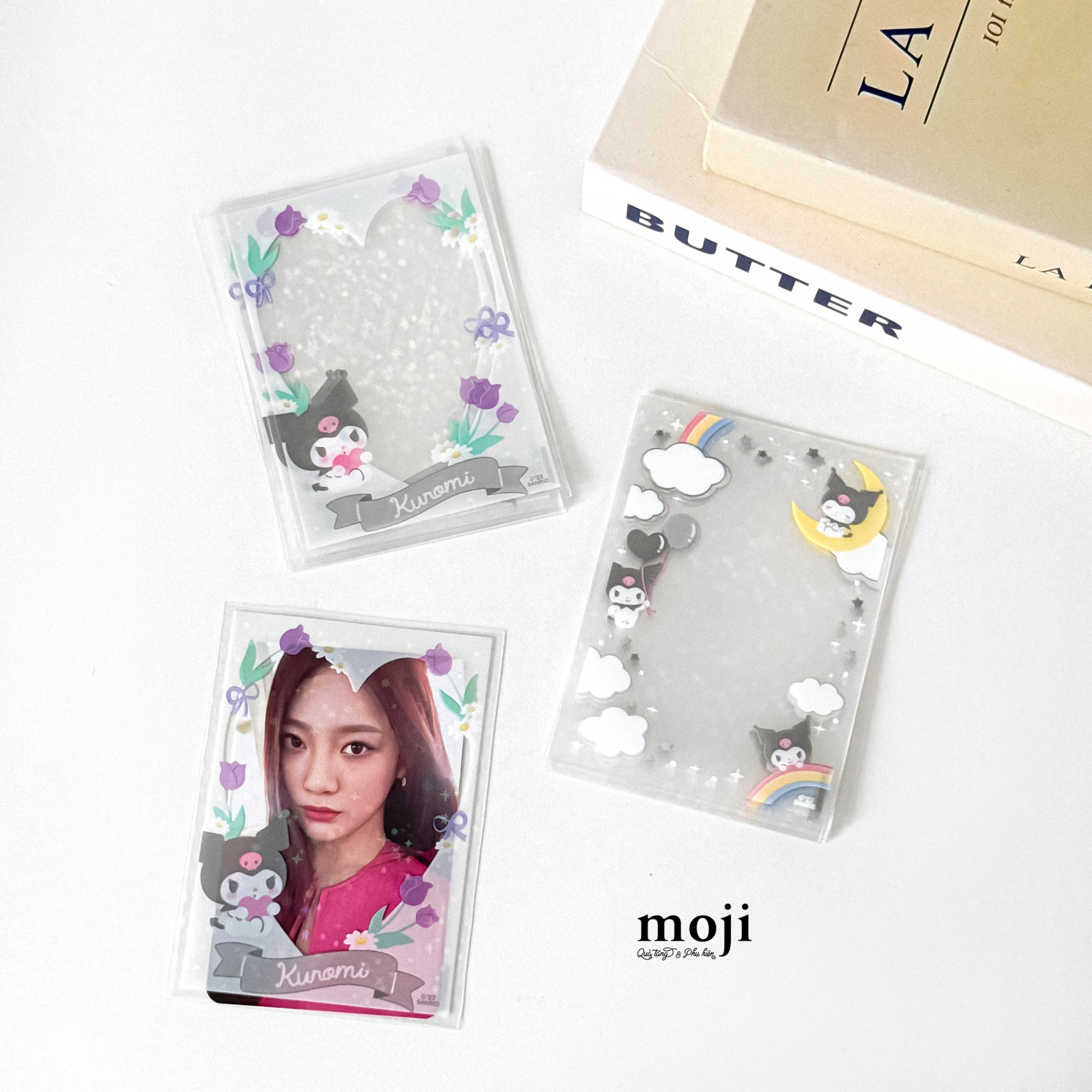 Sleeve đựng card không dán Sanrio family Kuromi flower moon rainbow 6,7x9,3 set20