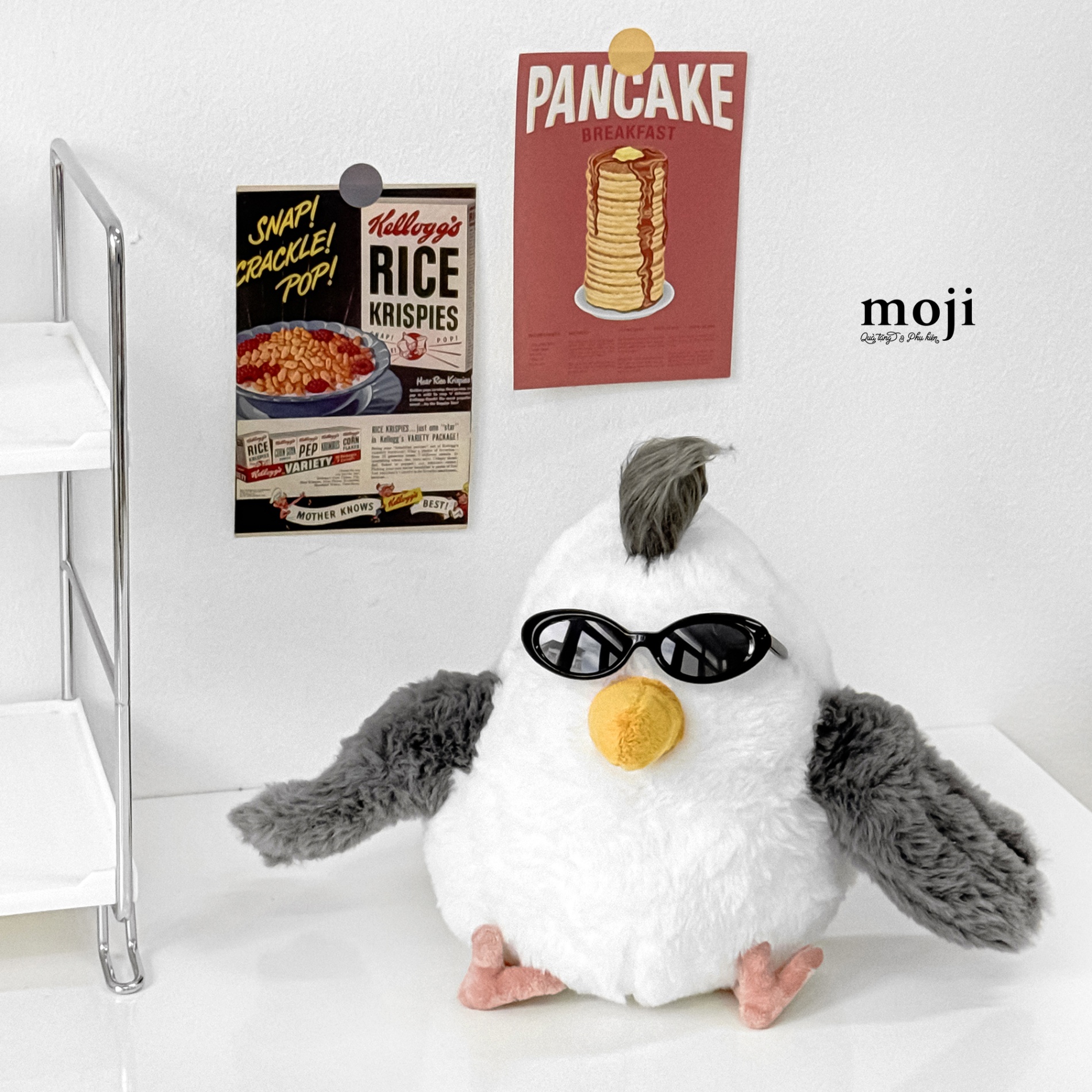 Gấu bông MS Funny vibes seagull hải âu đeo kính có tóc 25cm