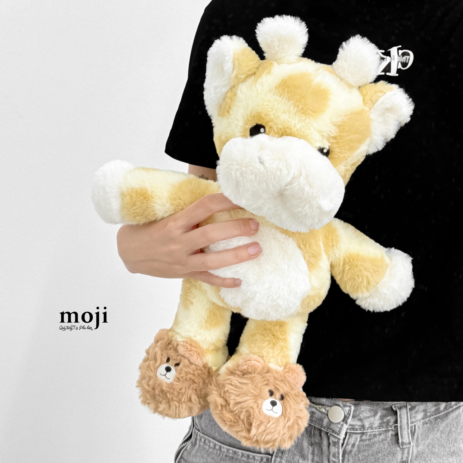 Gấu bông MJ lớn Giraffe hươu cao cổ đi dép gấu 50cm