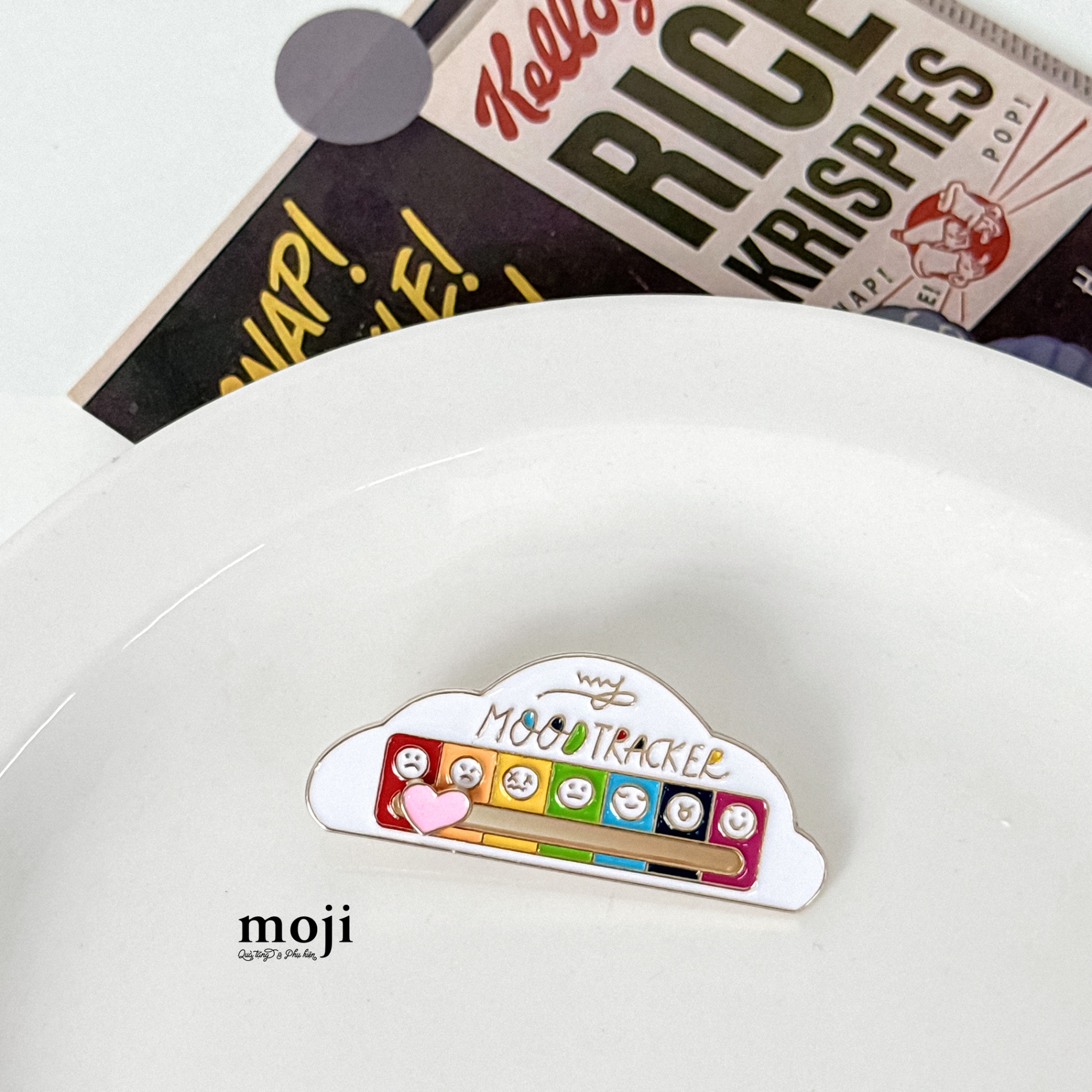 Huy hiệu ghim cài Đám mây cloud mood tracker