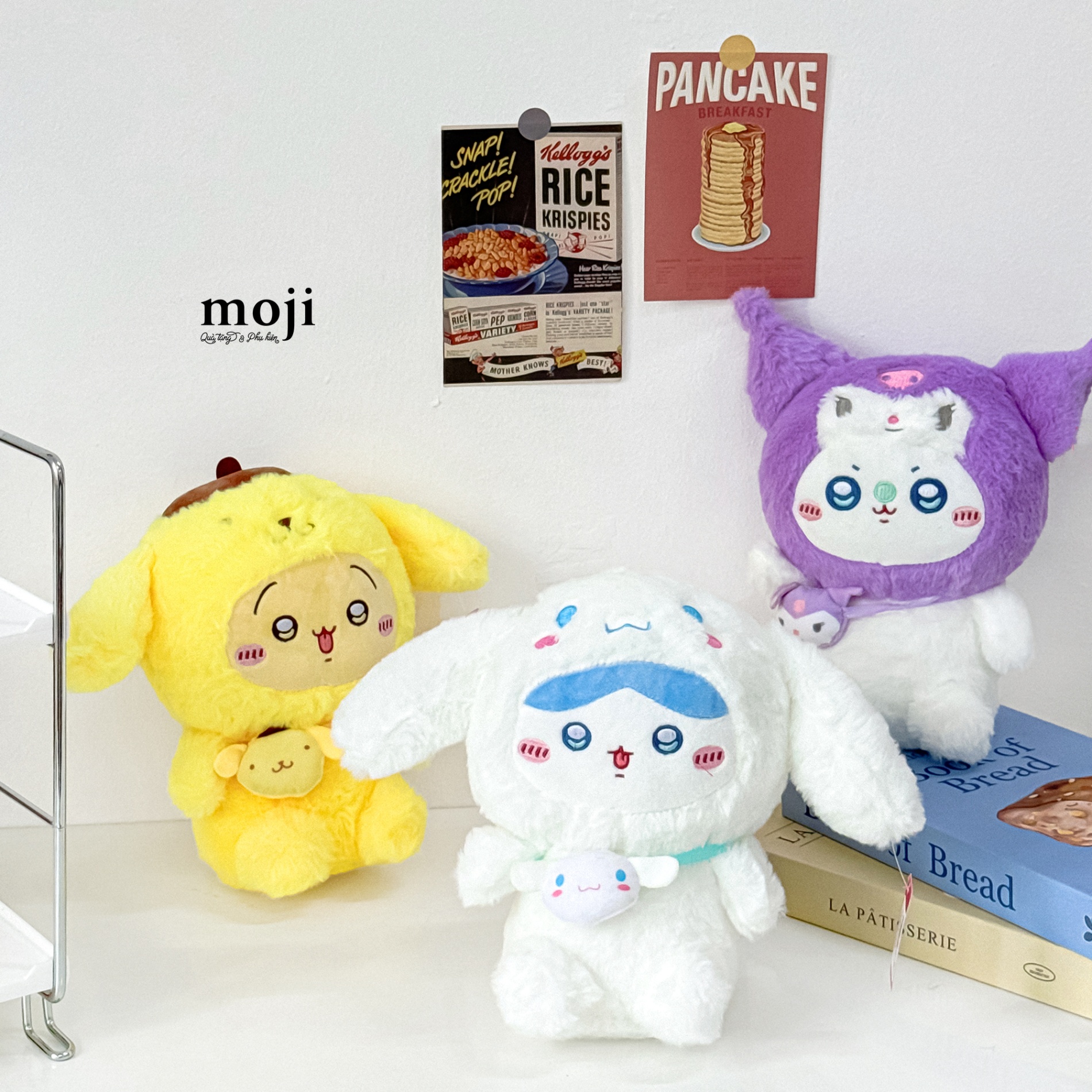 Gấu bông MS Chiikawa cosplay Sanrio family đeo túi 20cm