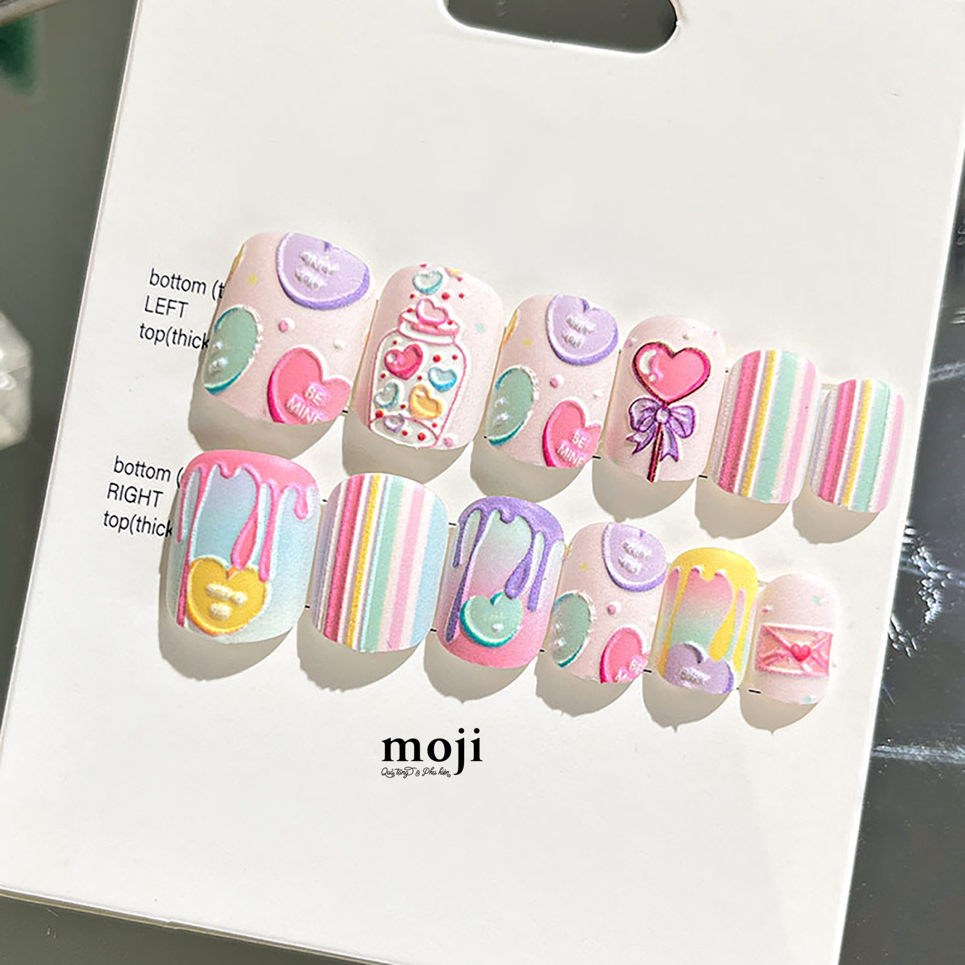 Móng tay giả Sweet heart be mine kèm keo PNT-170-02 set24