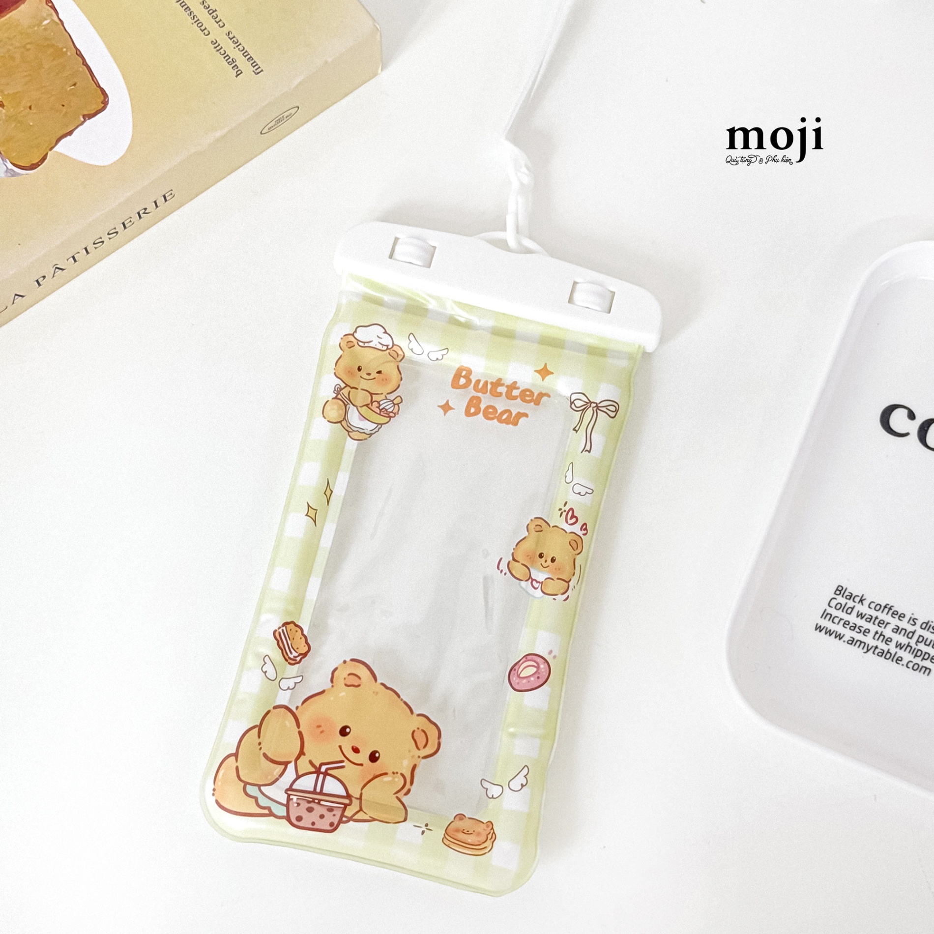 Túi chống nước điện thoại viền phao Butter bear angel