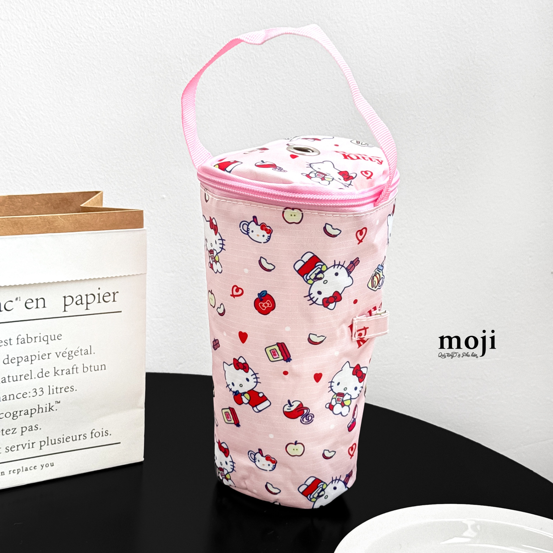 Túi đựng bình nước giữ nhiệt Sanrio family love heart food 7x21