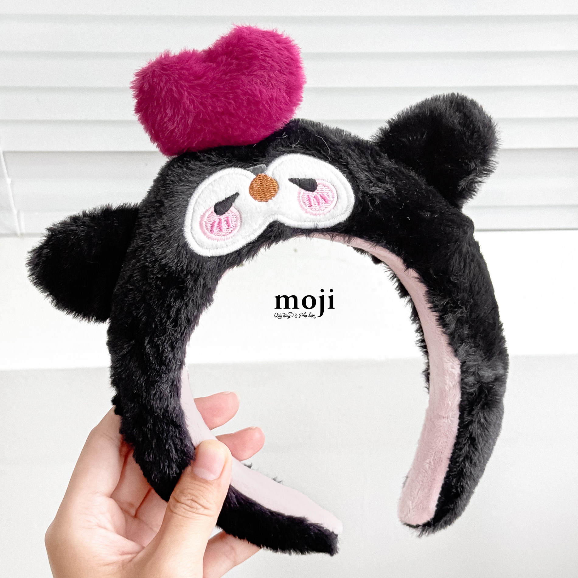 Băng đô bờm lông xù Penguin chim cánh cụt trái tim