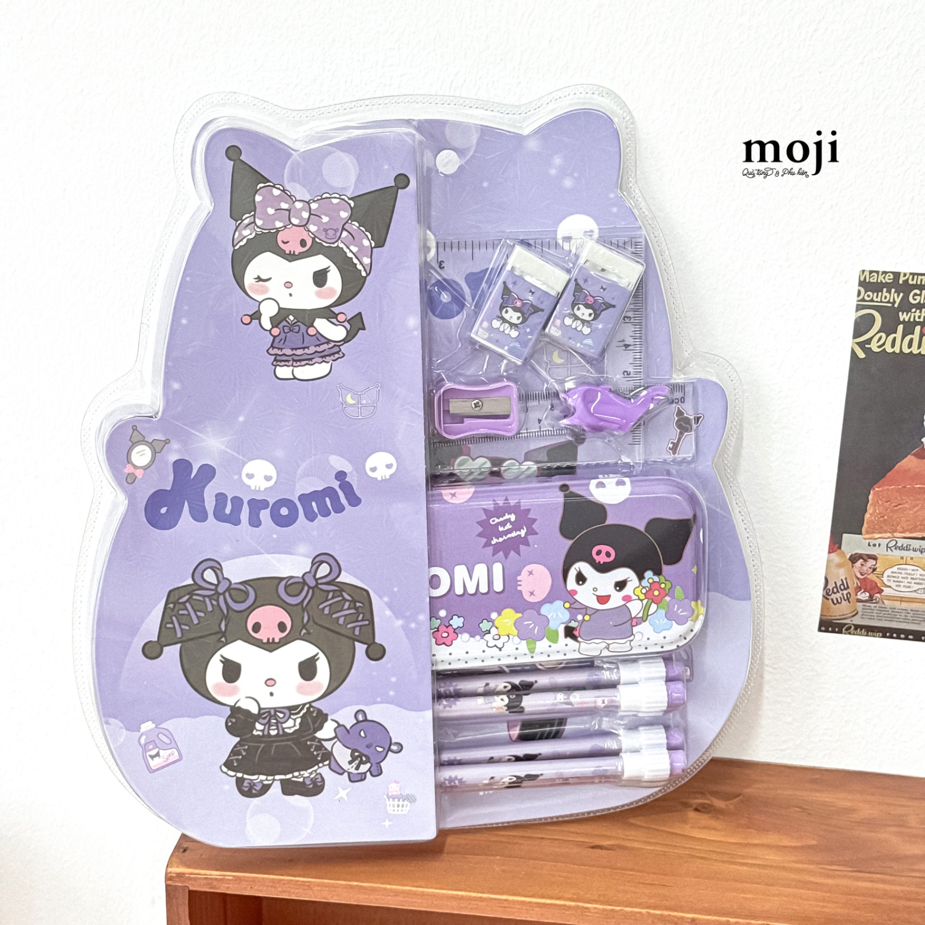 Bộ dụng cụ học tập Sanrio family Kuromi flower set14