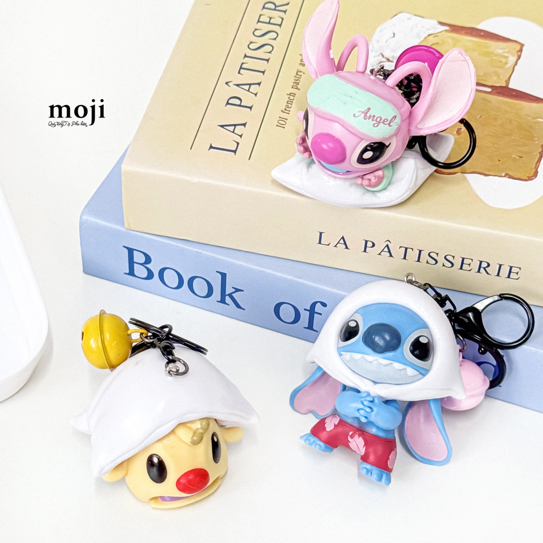 Móc khóa leng keng Stitch Angel good night