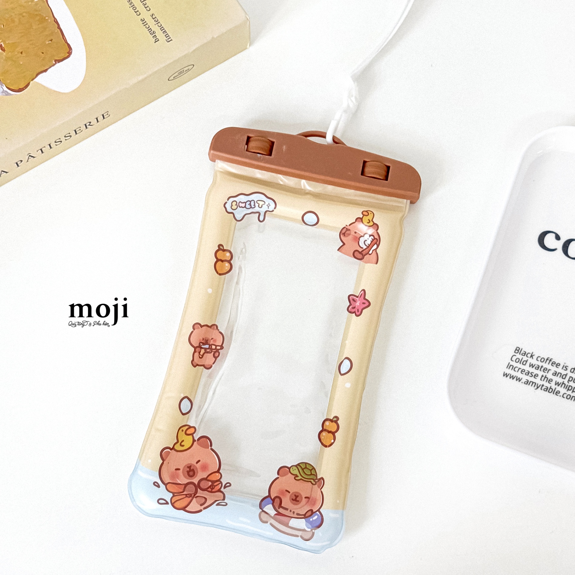 Túi chống nước điện thoại viền phao Capybara sweet summer