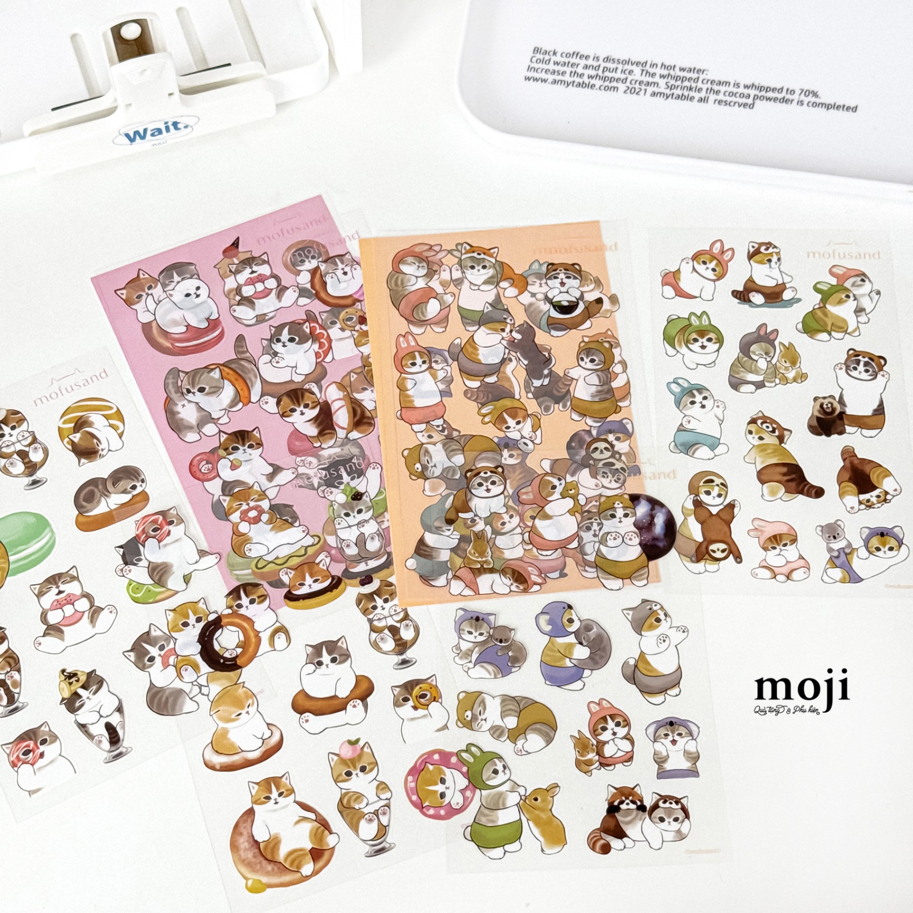Sticker bảng MJ Mofusand cat cosplay animal sweet food set4