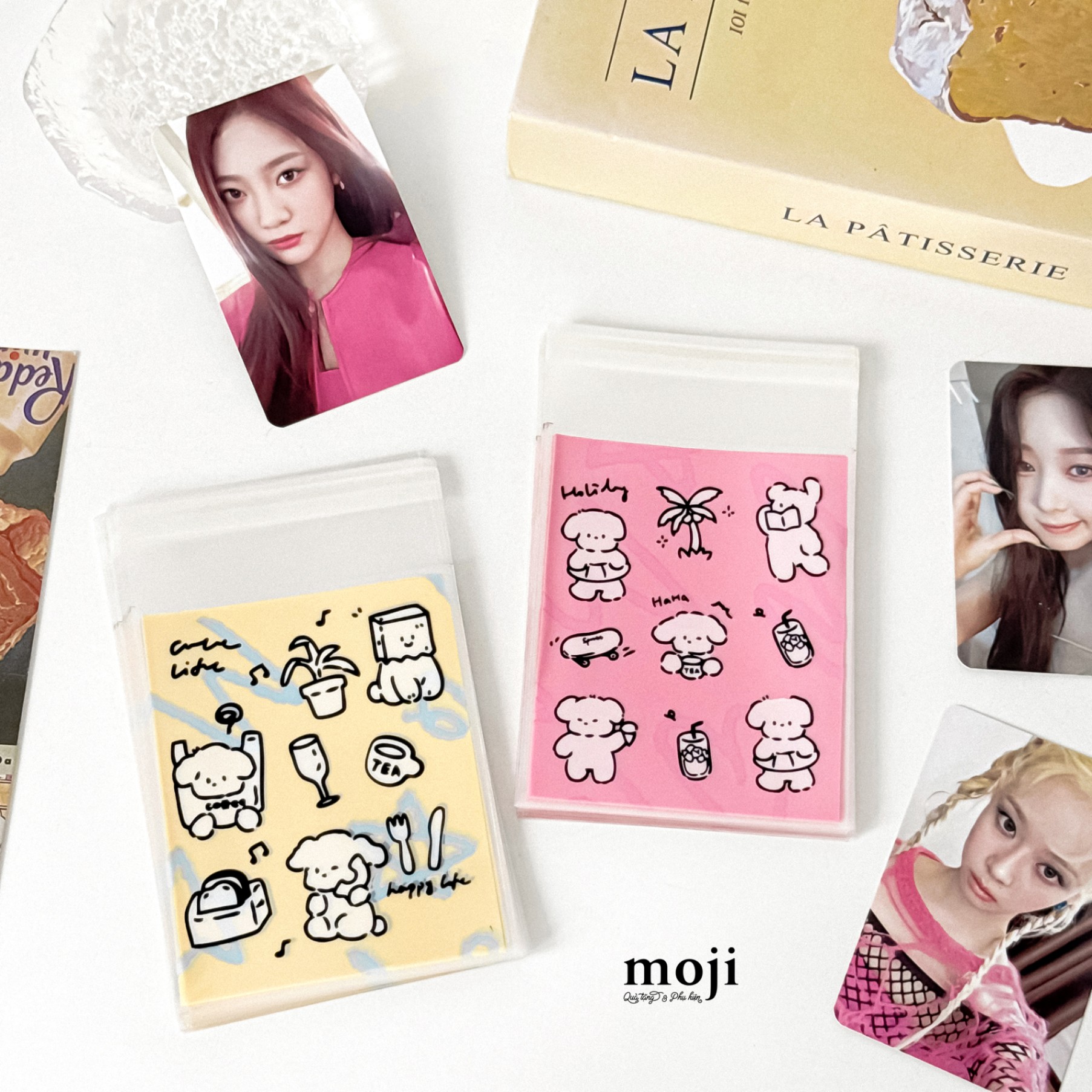 Sleeve đựng card dán Cute dog holiday happy life 8x10 set50