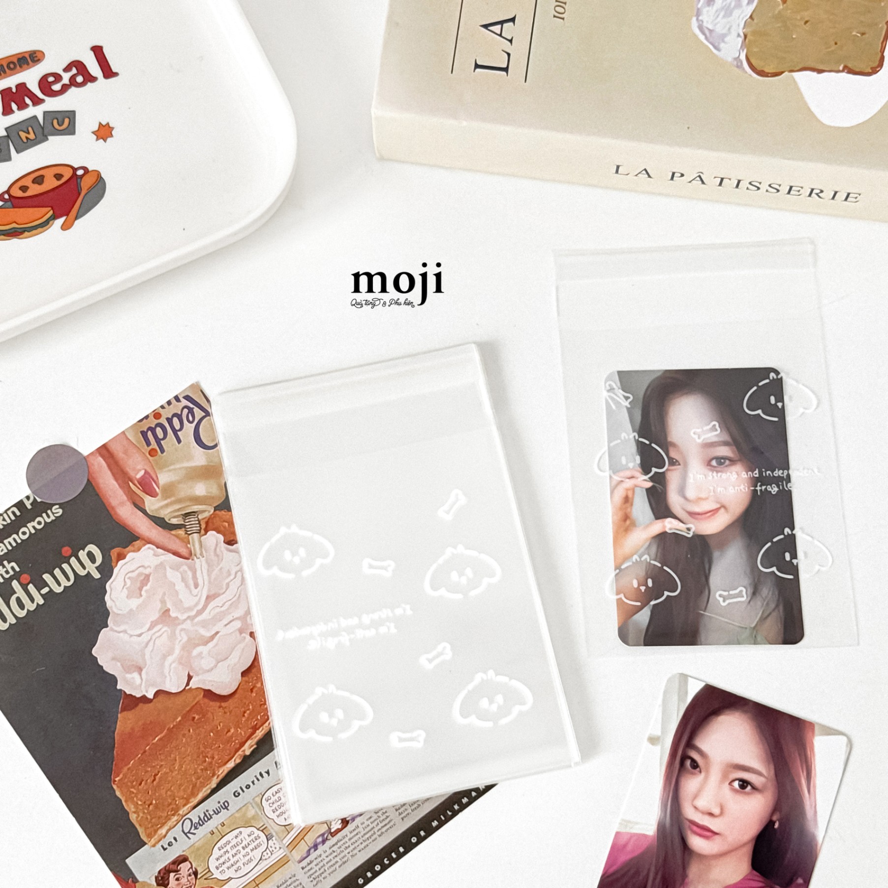 Sleeve đựng card dán Cute dog face anti fragile 8x10 set50