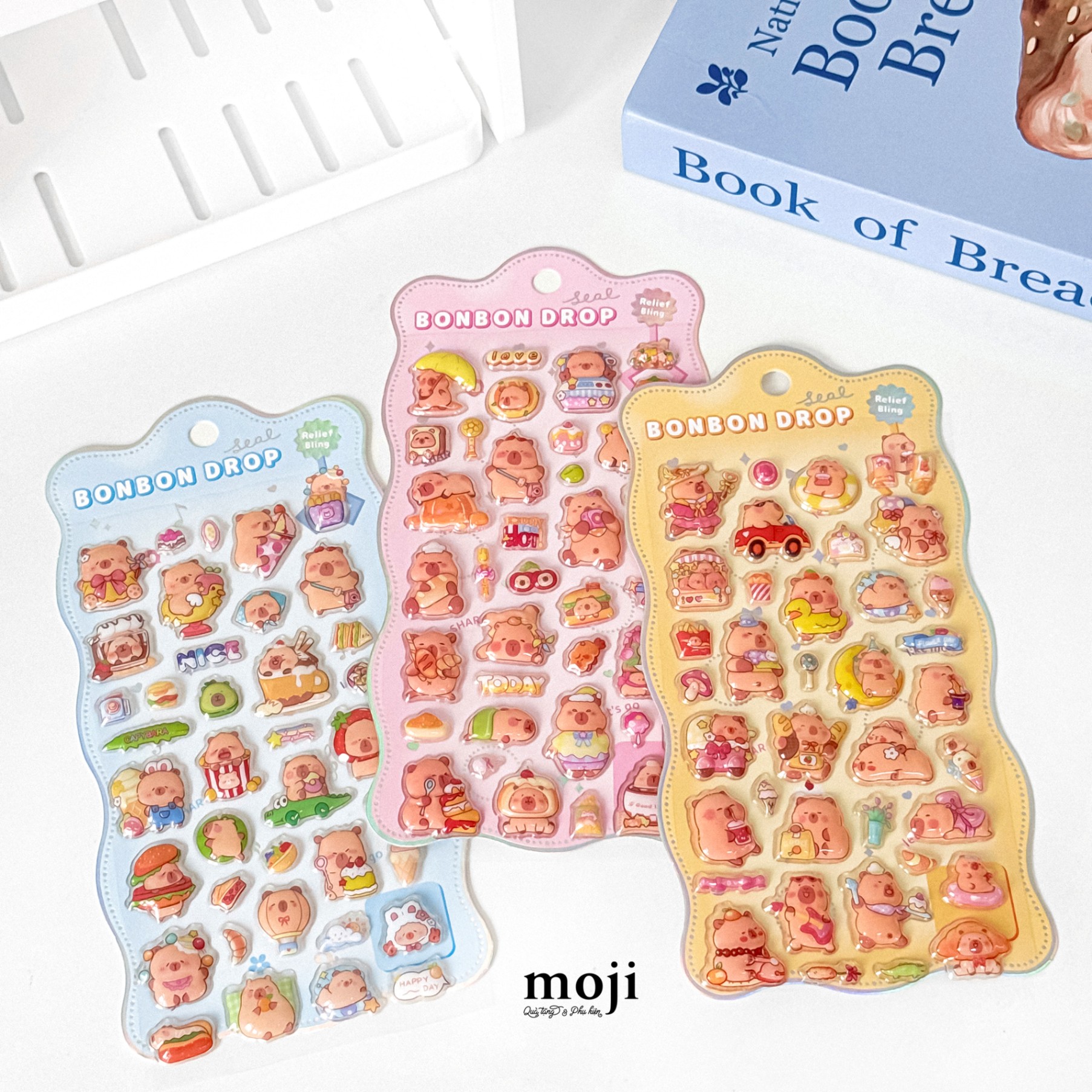 Sticker nổi Capybara bonbon drop