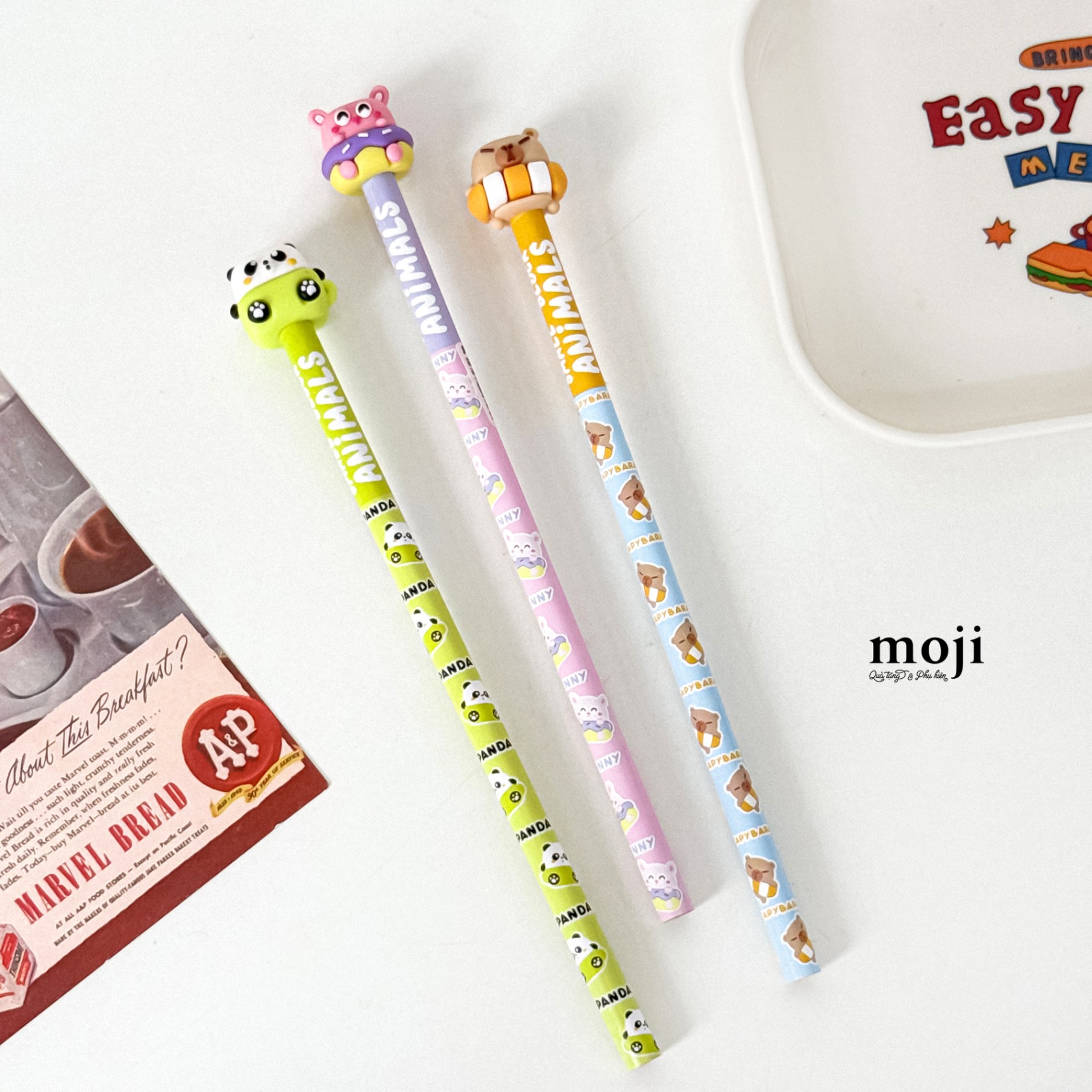 Bút chì MJ Small block animal kèm tẩy gôm