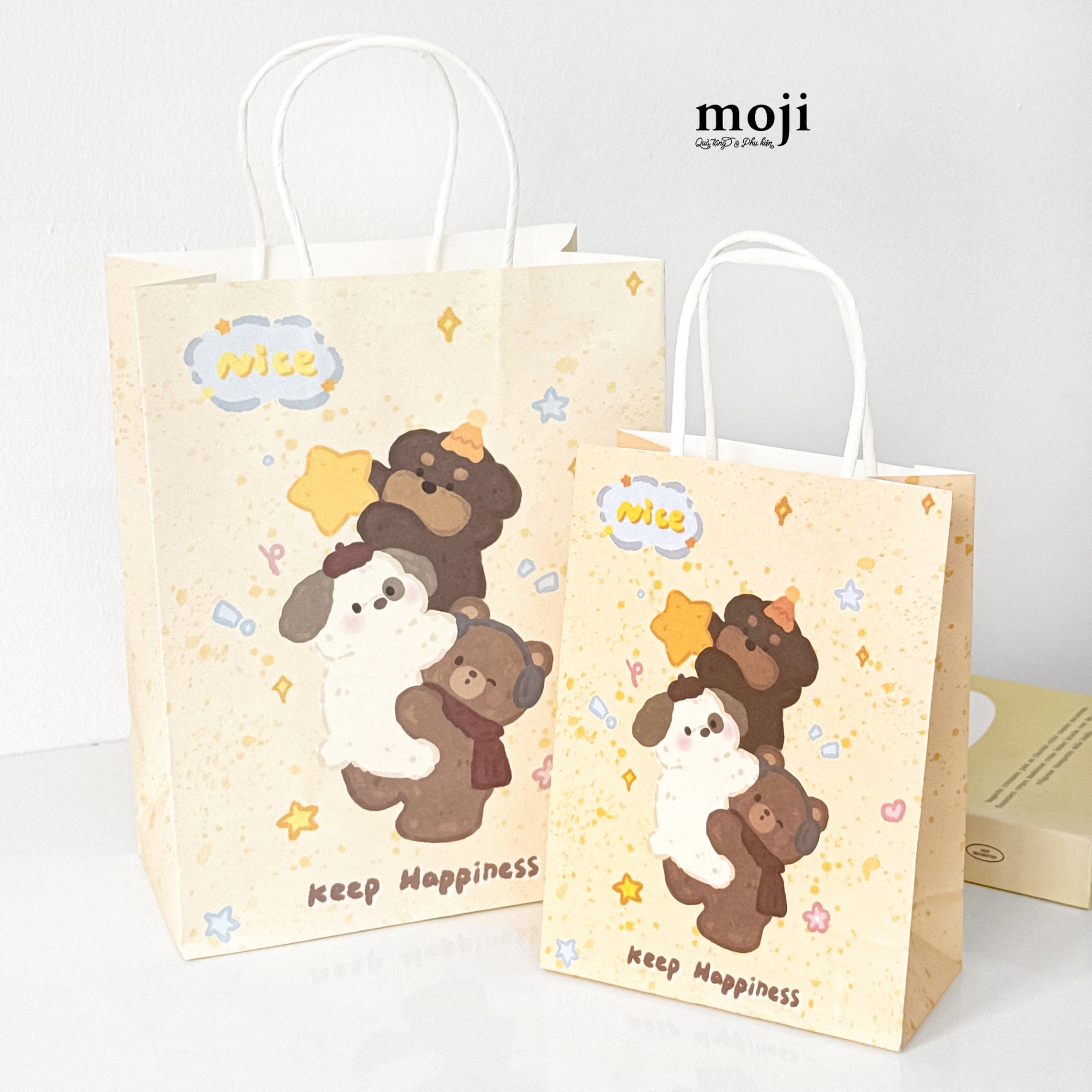 Bao túi quà Cute animal keep happiness 11x21x27