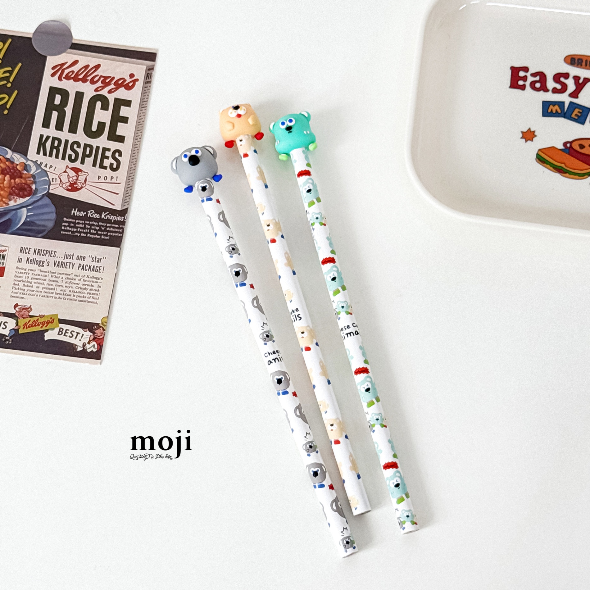 Bút chì MJ Cute animal đi giày kèm tẩy gôm