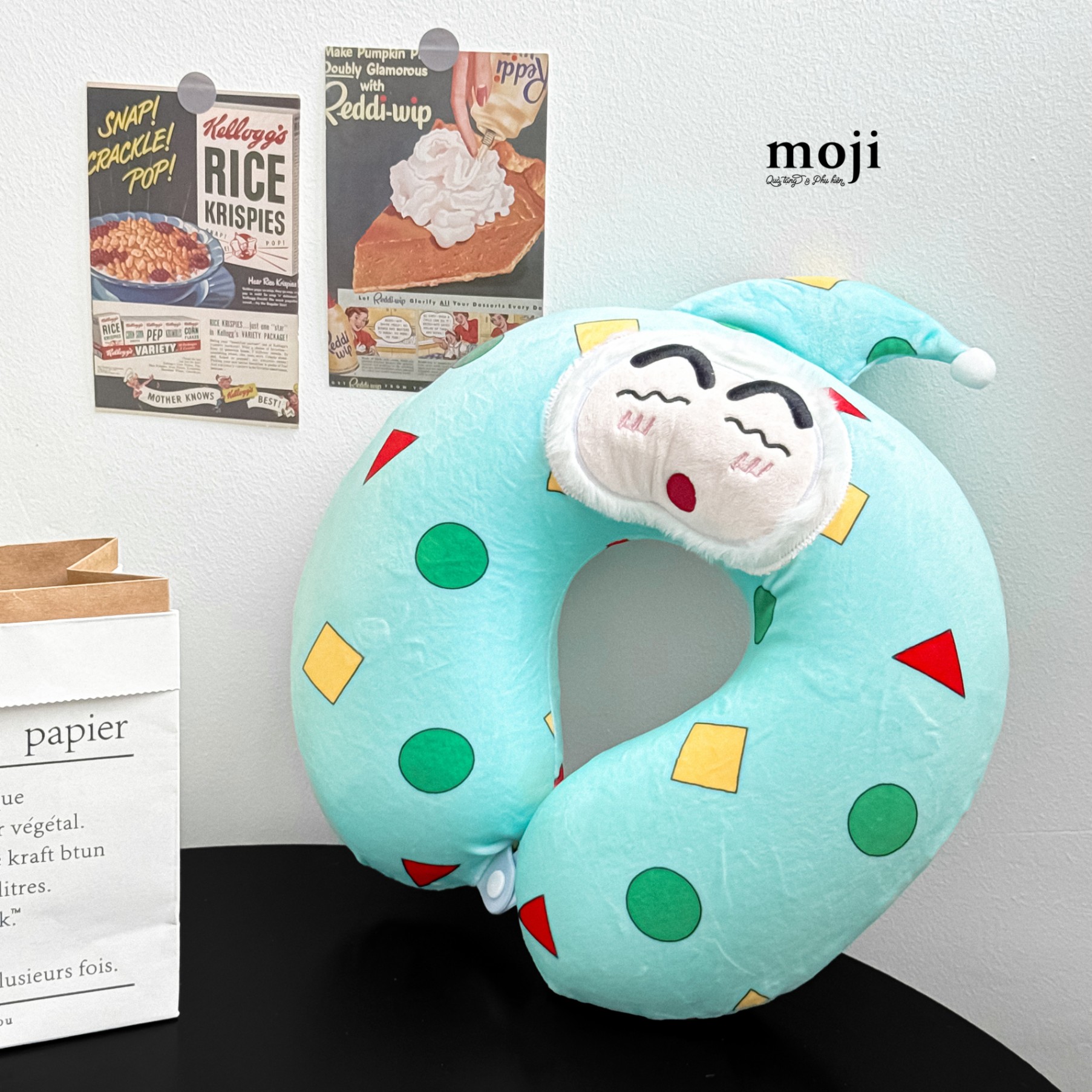 Gấu bông chữ U ruột cao su Shinchan đồ ngủ có mũ