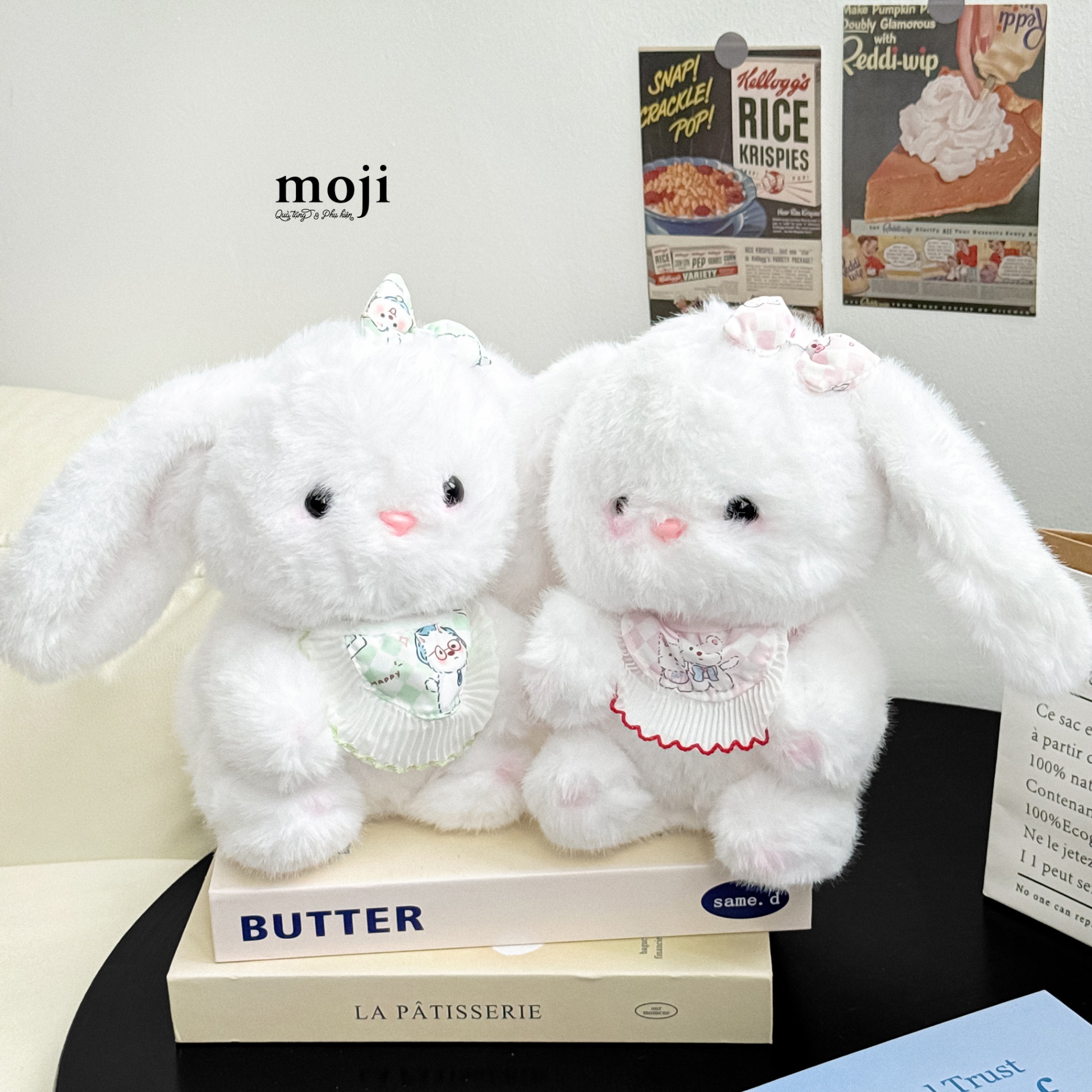 Gấu bông MS Cute rabbit đeo nơ họa tiết 23cm