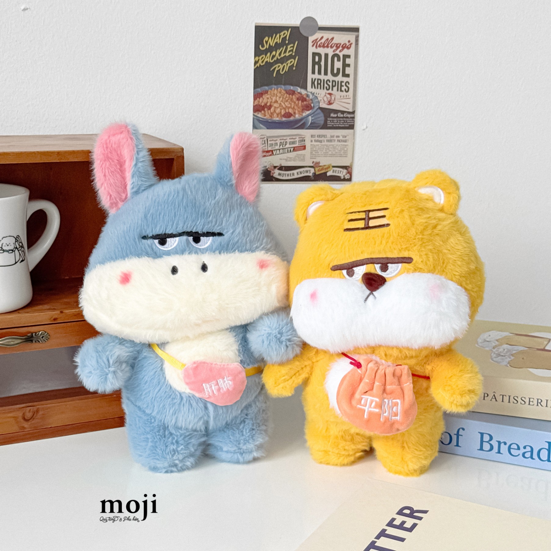 Gấu bông MS Donkey con lừa tiger biểu cảm đeo túi 24cm