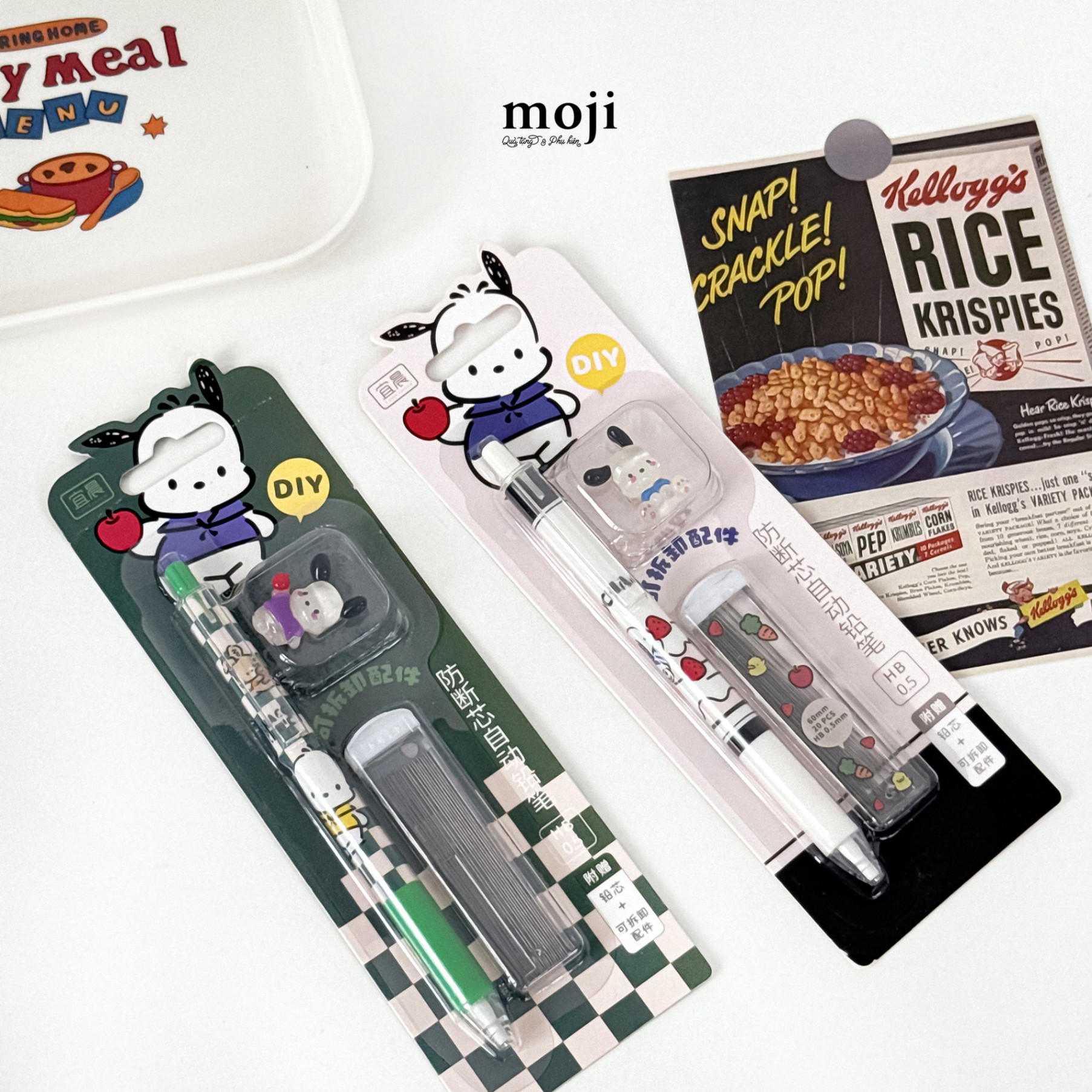 Bút chì kim Sanrio family Pochacco áo màu fruit kèm hộp kim