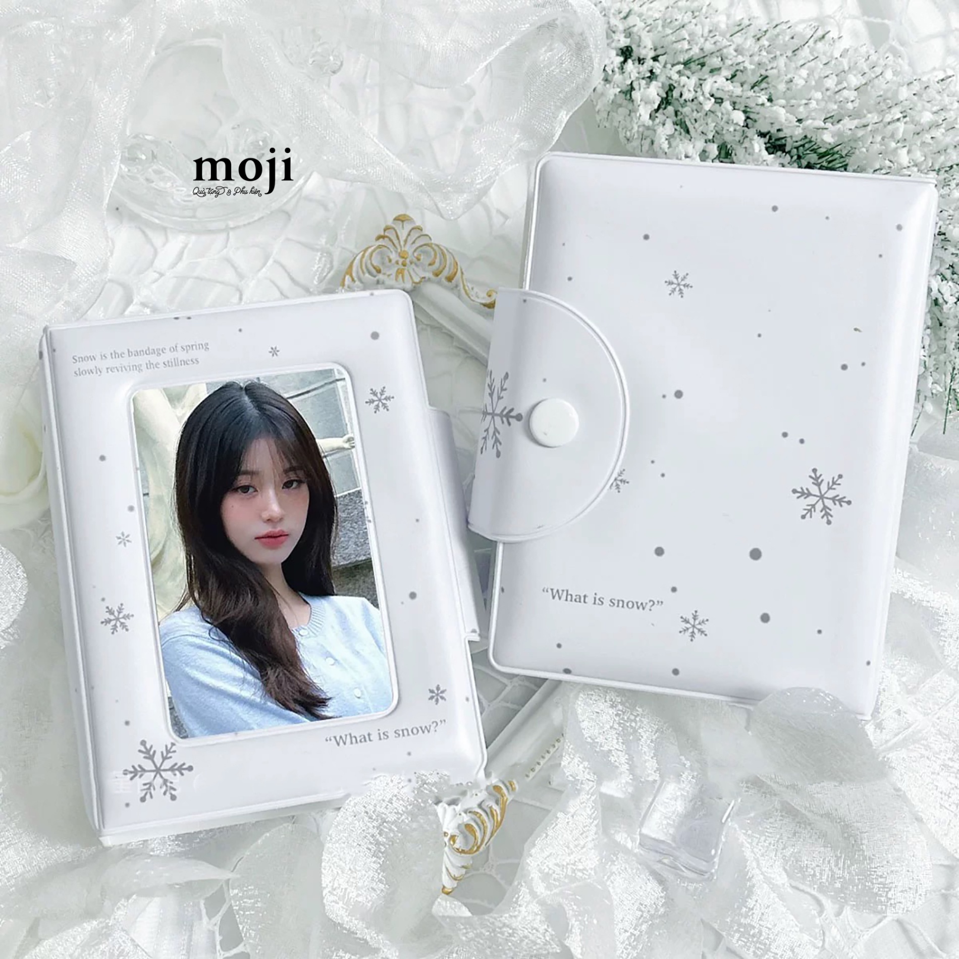 Album ảnh đựng card Square what is snow hoa tuyết cúc bấm 8x10