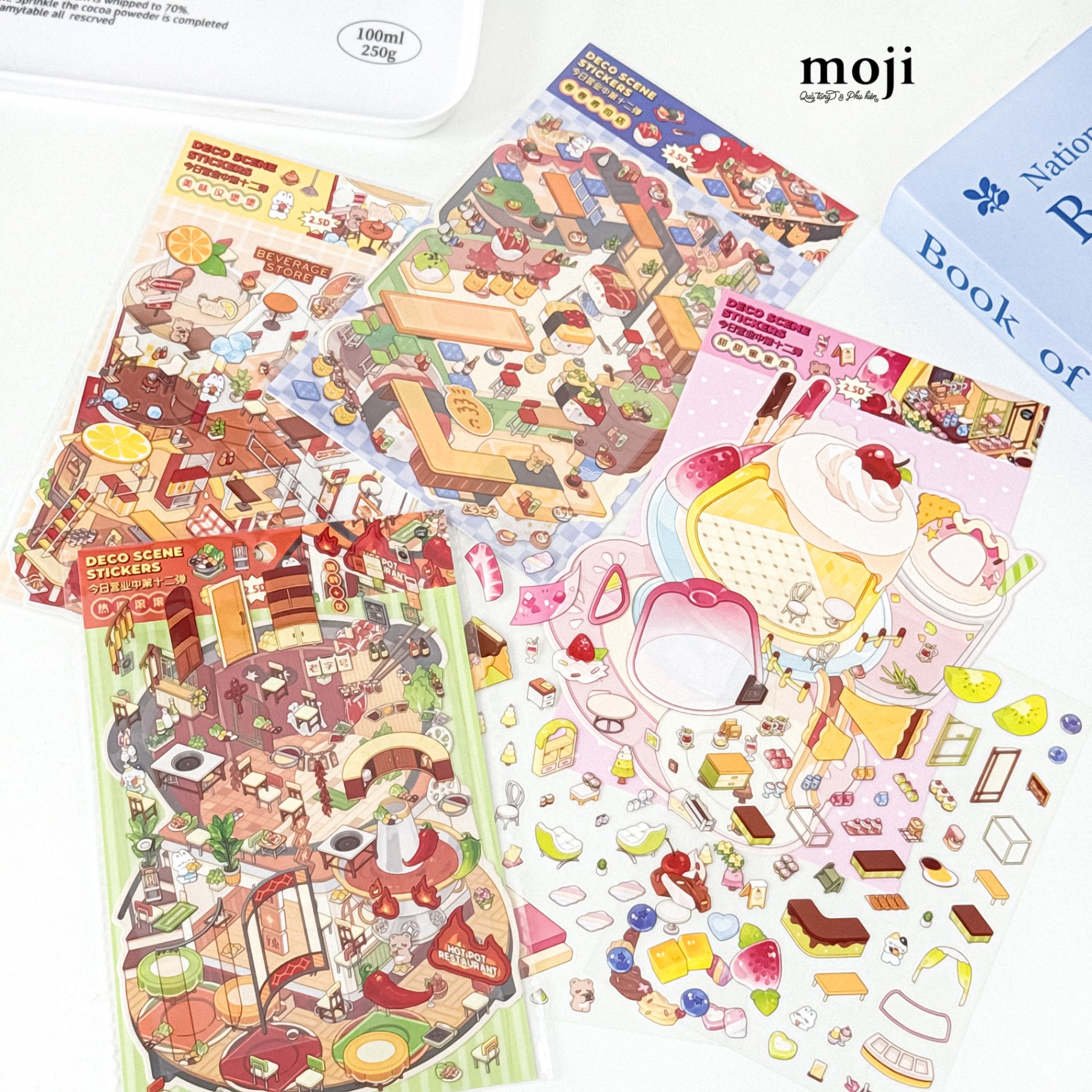 Sticker bảng MJ Build Cute animal food store set3