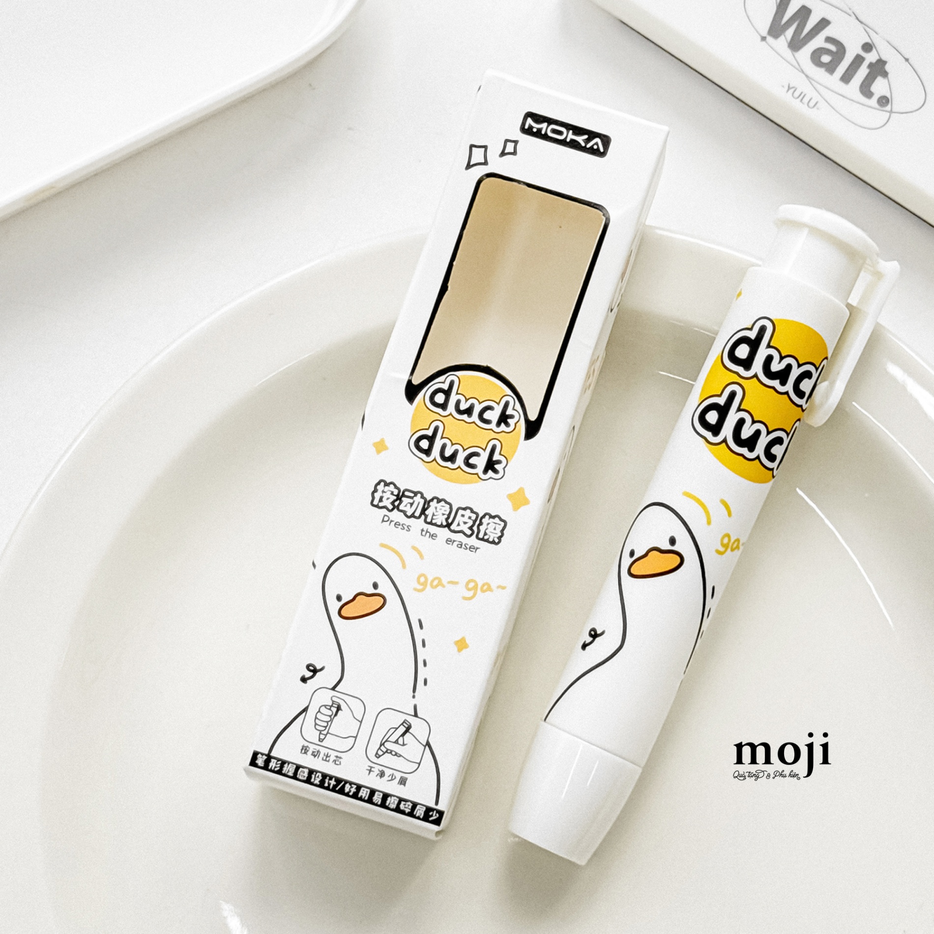 Cục tẩy gôm Duck duck nghiêng đầu kèm phụ kiện