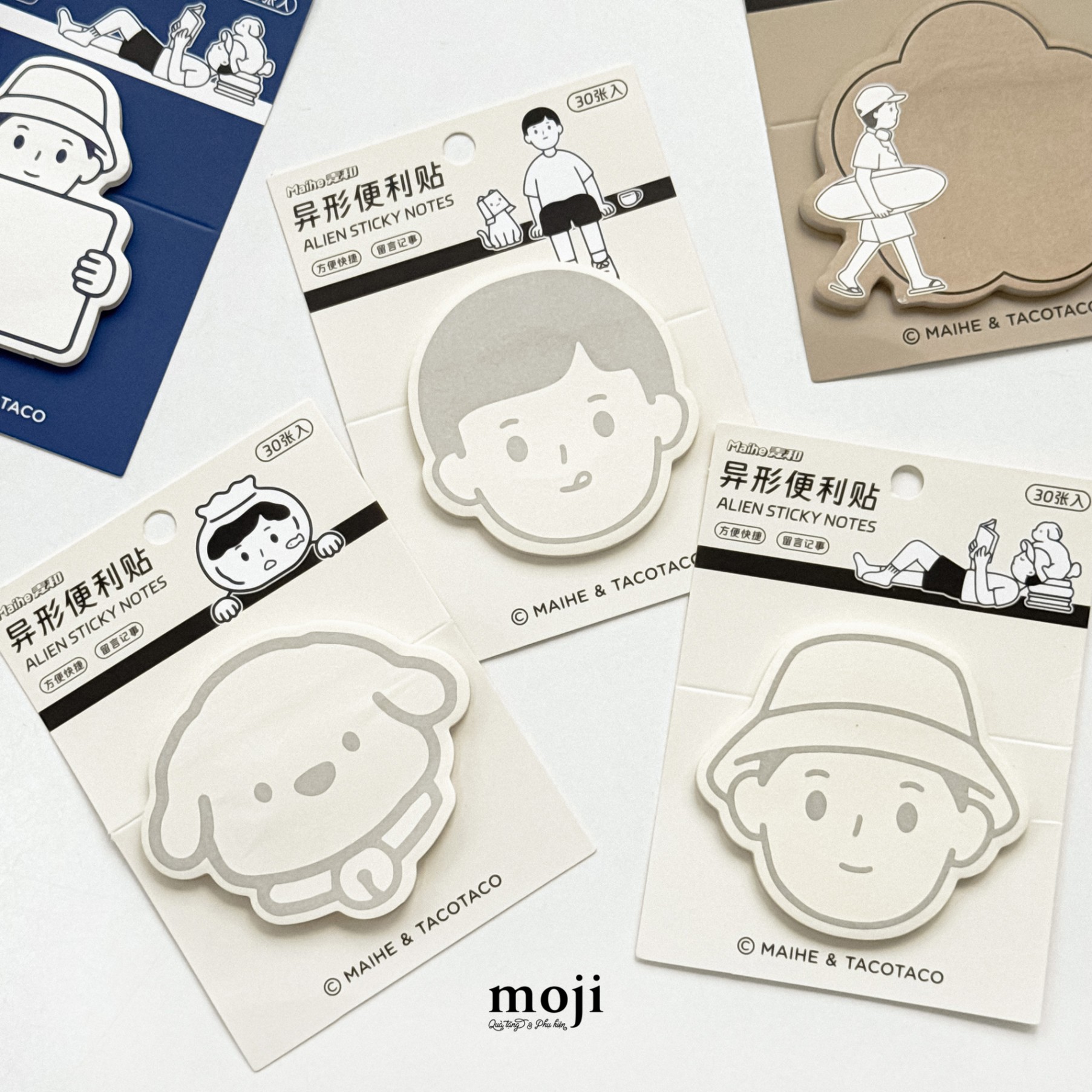 Giấy note MJ TACOTACO little boy girl animal face 7x7