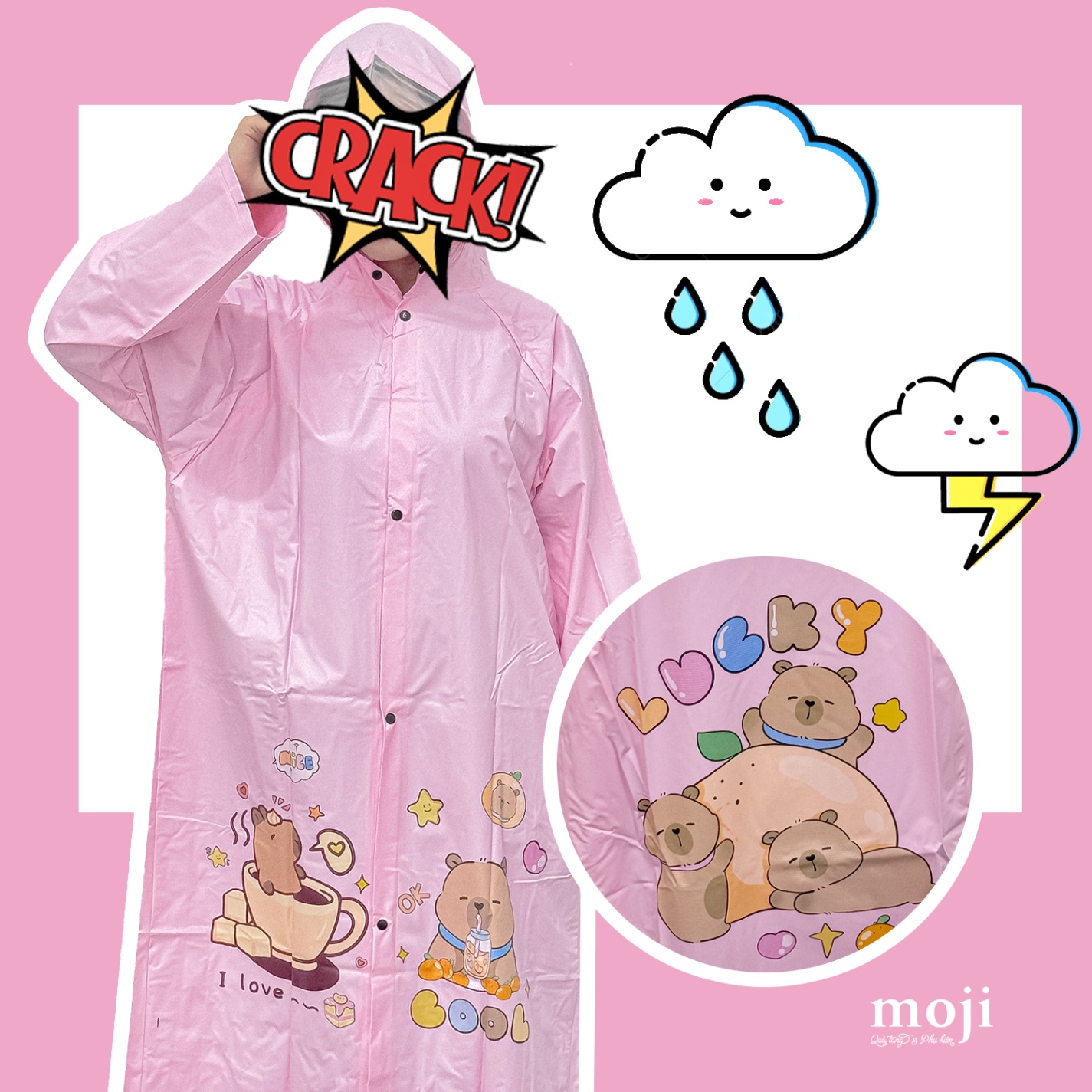 Áo mưa đơn Capybara cool lucky