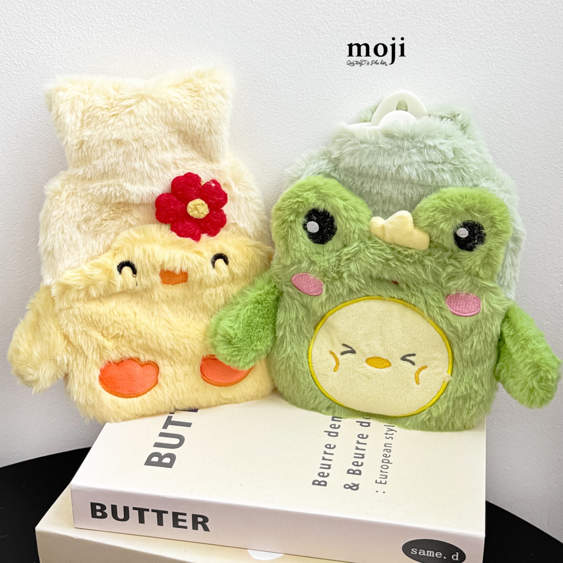 Túi chườm giữ nhiệt bọc vải Chick frog hoa nhỏ vương miện 15x23