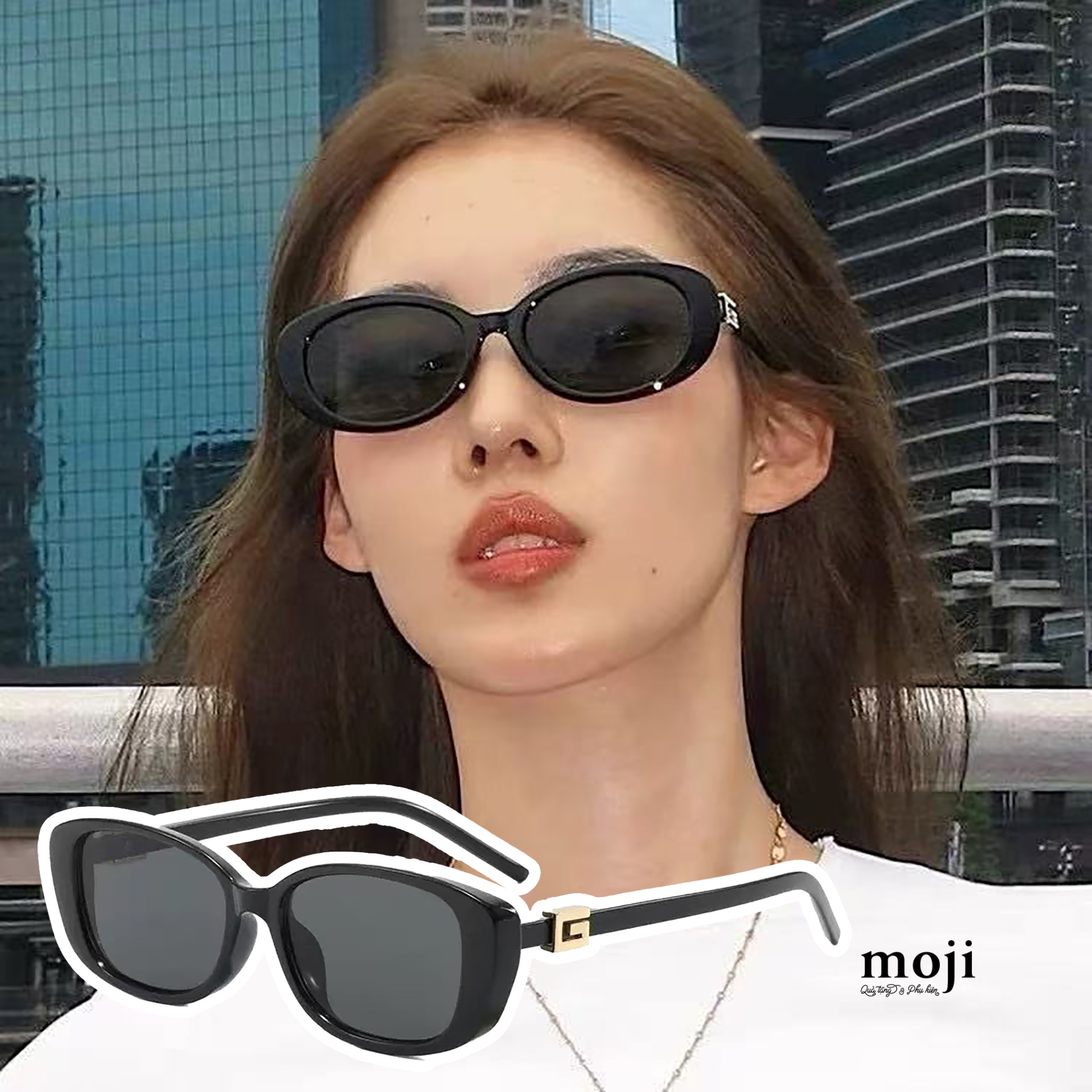 Kính mát gọng nhựa Letter G phối màu