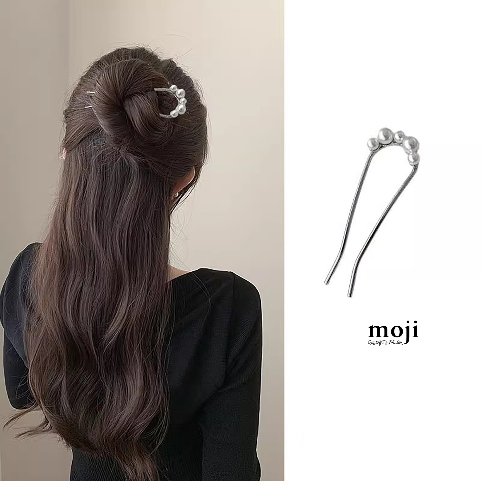 Trâm cài tóc Basic pearl 5 ngọc trai
