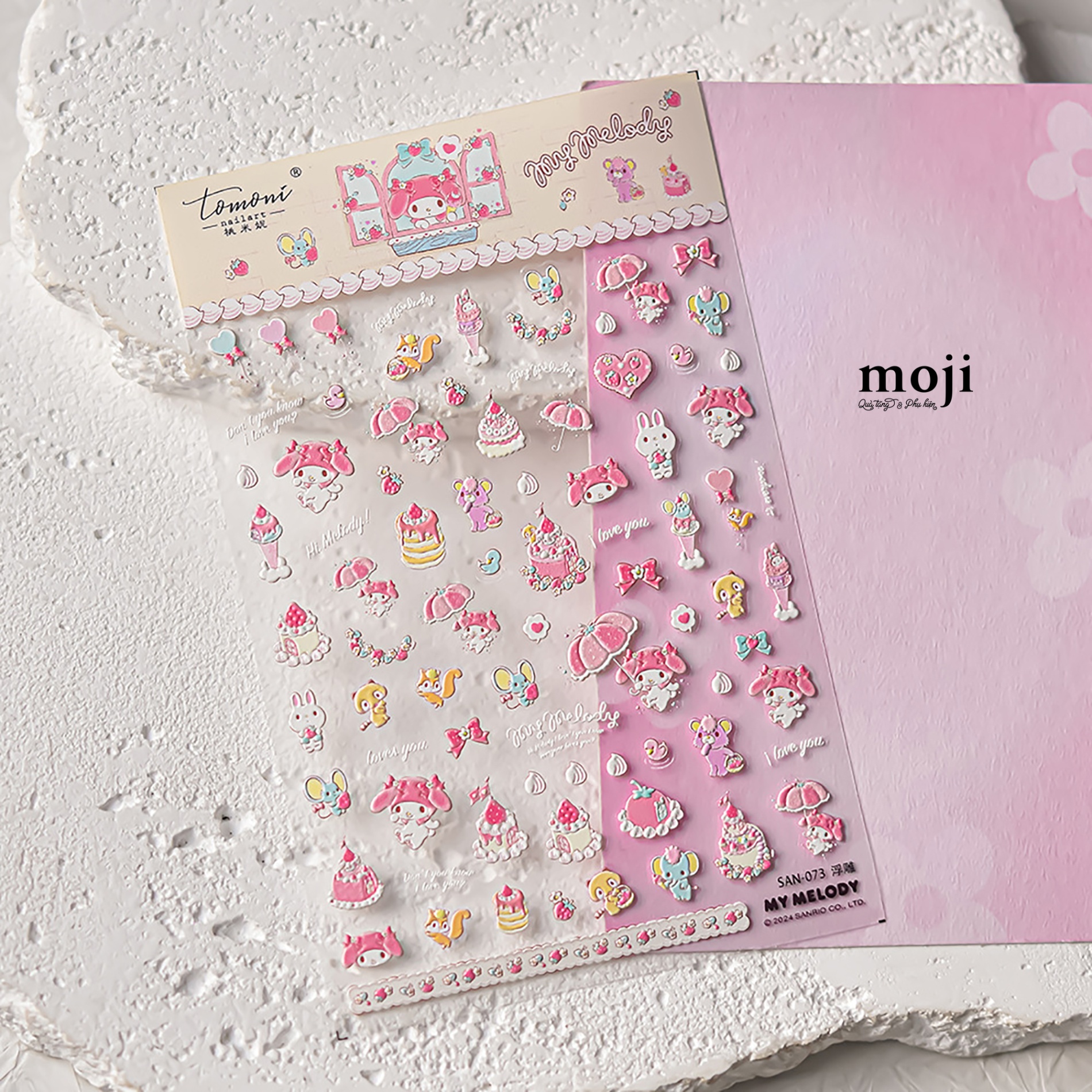 Dán móng tay nail Sanrio family My Melody sweet SAN073