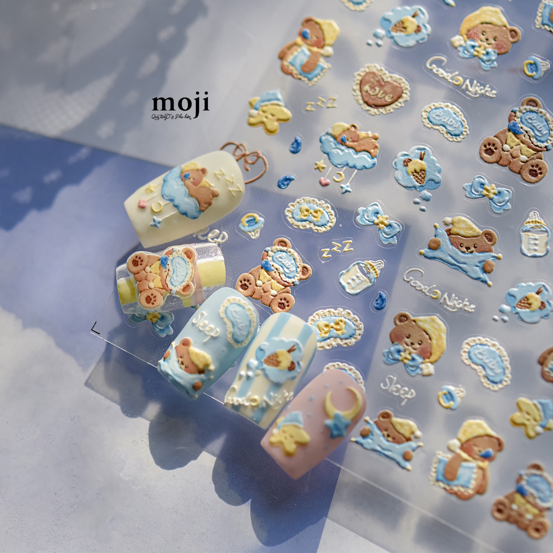Dán móng tay nail Tomoni baby bear sleep 4817
