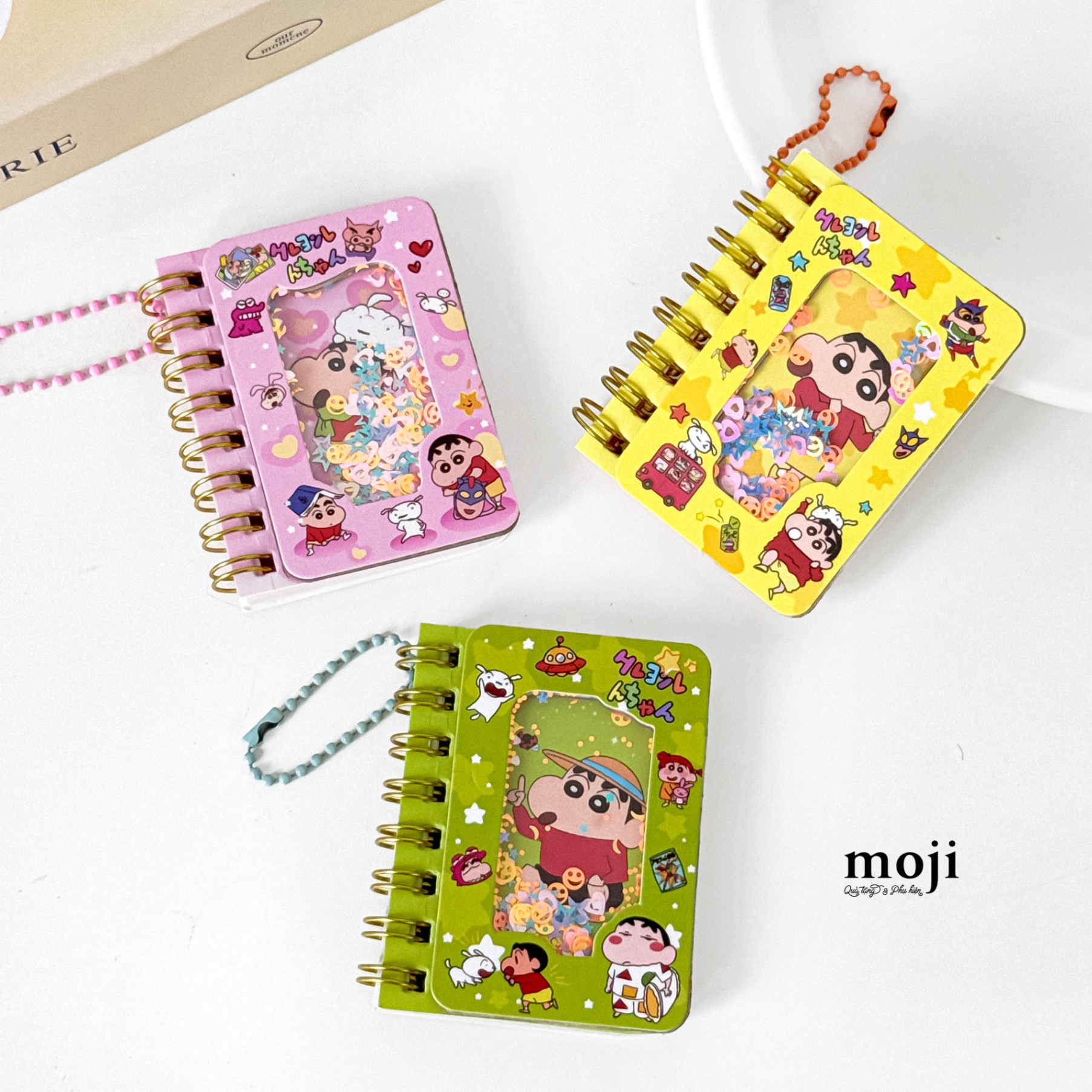 Sổ vở lò xo mini MJ Shinchan funny họa tiết màu sắc 5x7