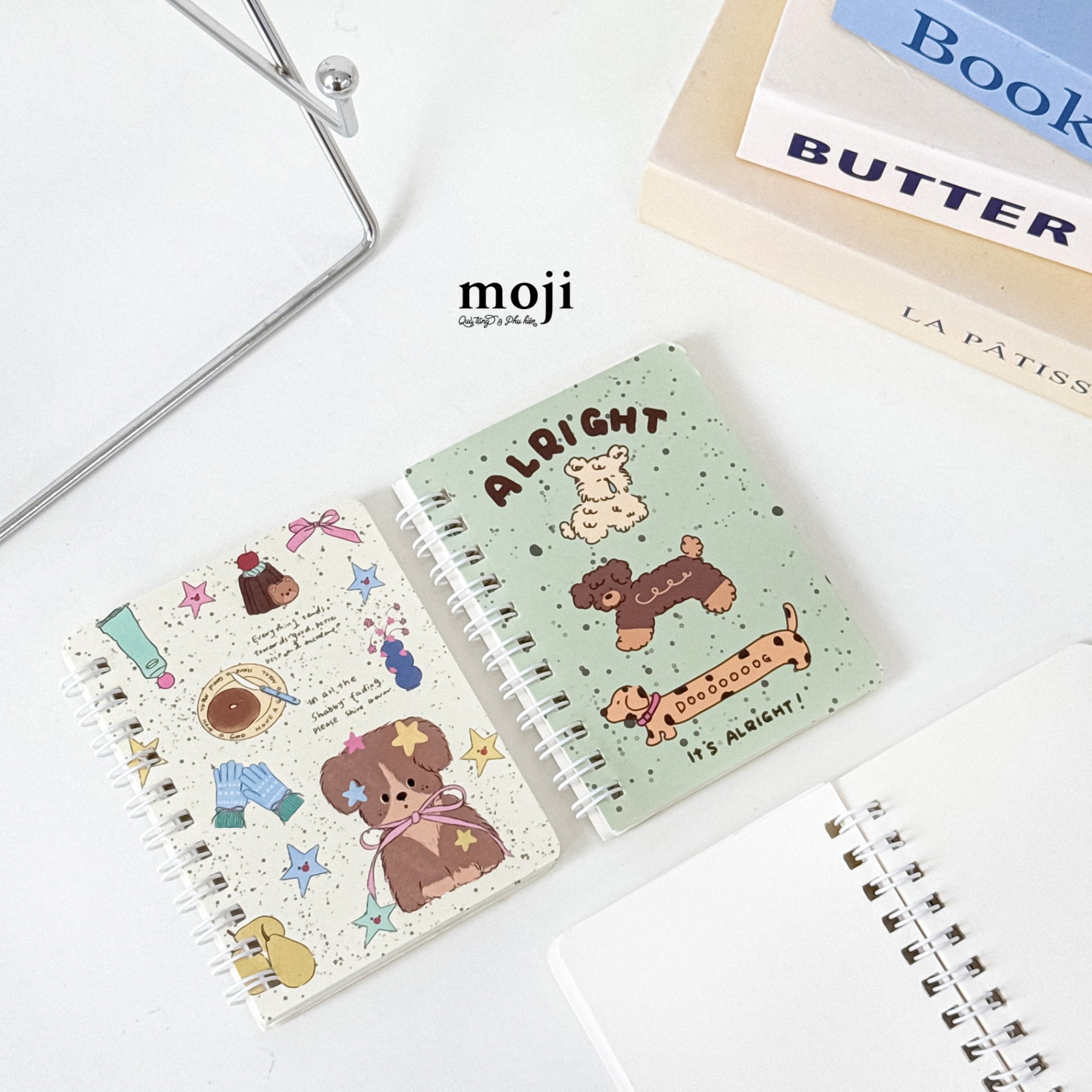 Sổ vở lò xo mini MJ Cute dog alright have a good meal 8x10