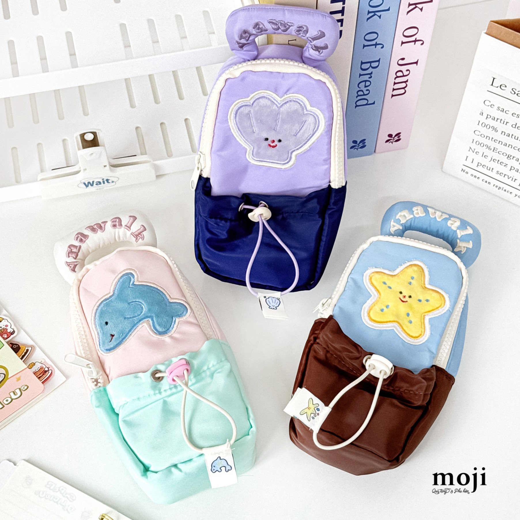 Hộp bút MJ Ocean cá heo sao biển vỏ sò 5x10x19