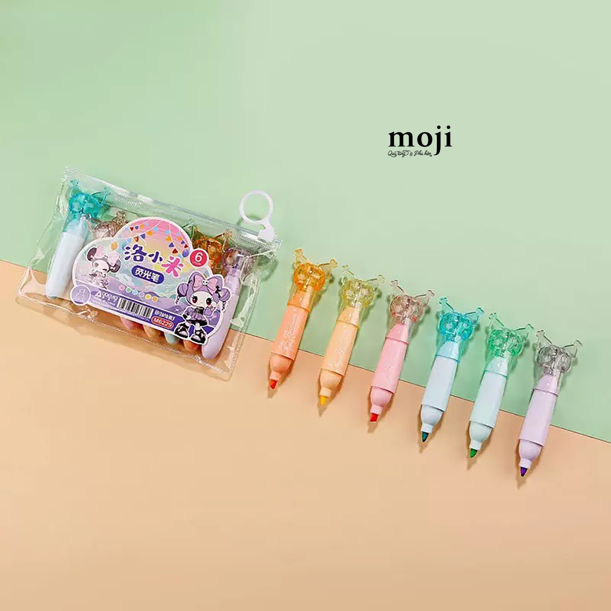 Bút nhớ dòng Cute animal colorful face set6