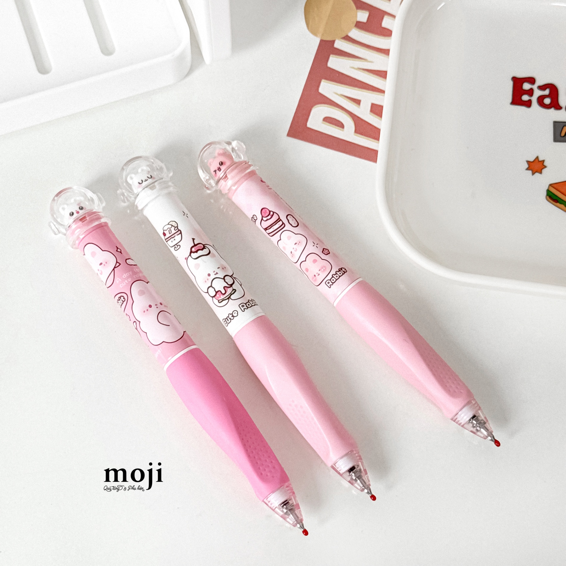 Bút gel bấm mực đen Rabbit good food